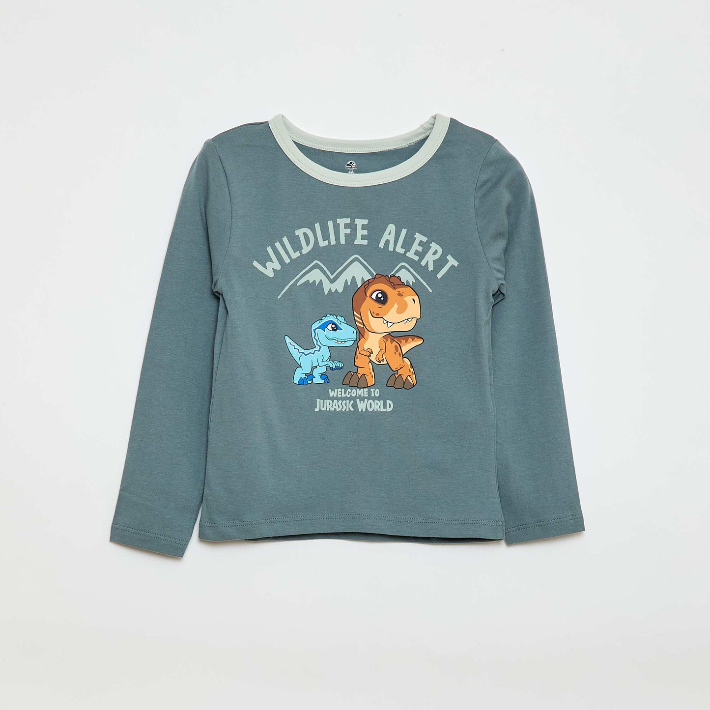 'Jurassic World' Print Long Pajamas GREEN