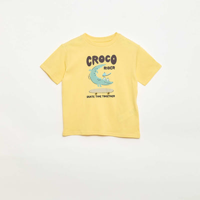 Printed Short-Sleeved T-Shirt YELLOW