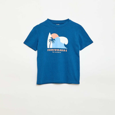 Printed Short-Sleeved T-Shirt BLUE