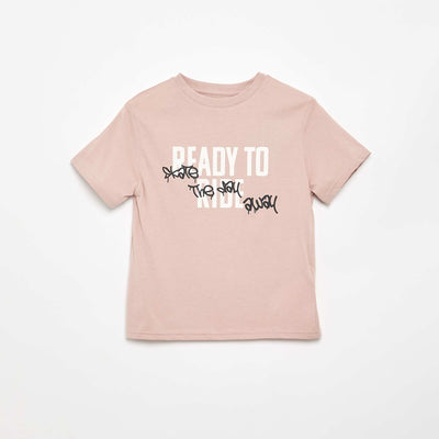 Printed Short-Sleeve T-Shirt MAUVE / LILAC