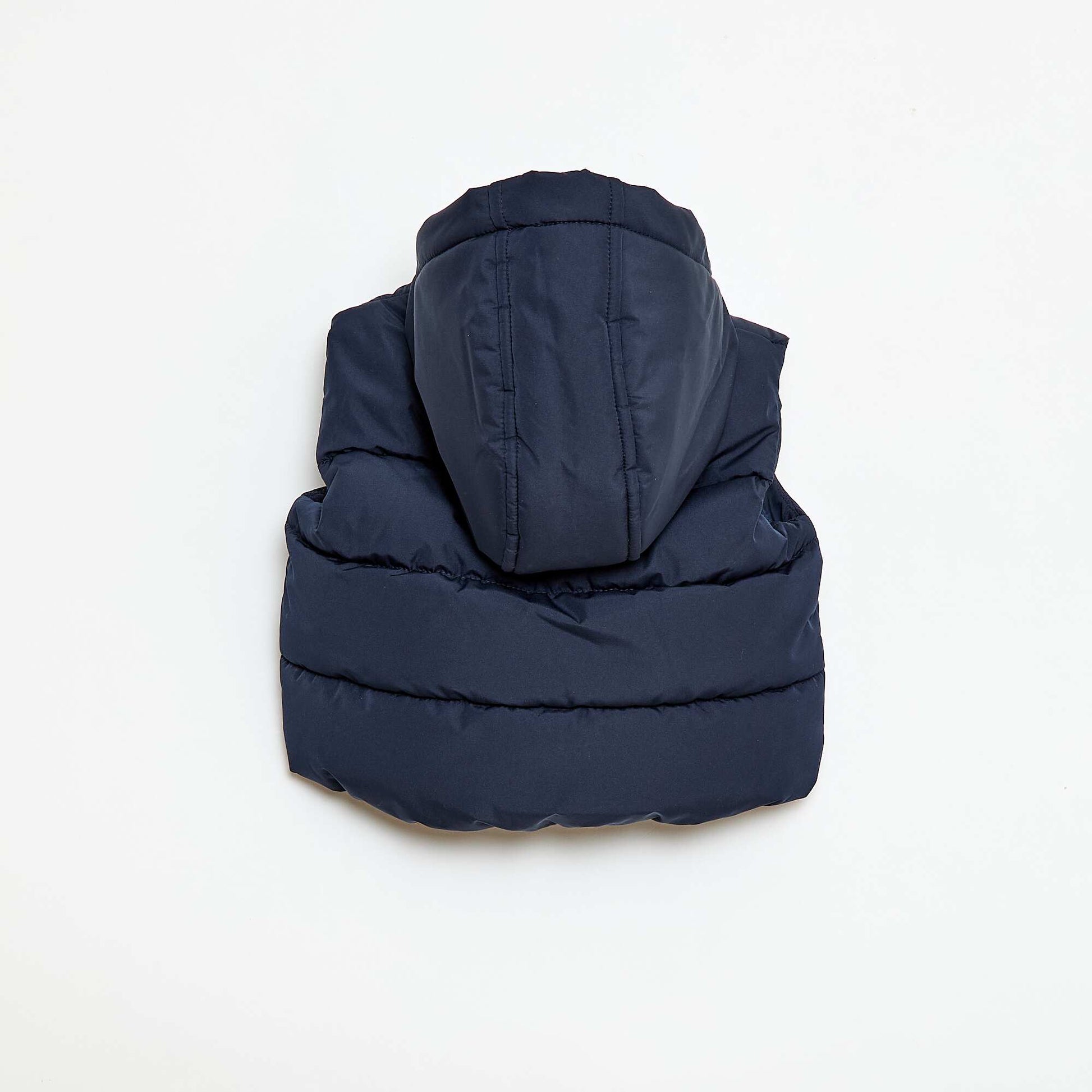 Sleeveless Padded Hooded Puffer Vest BEIGE