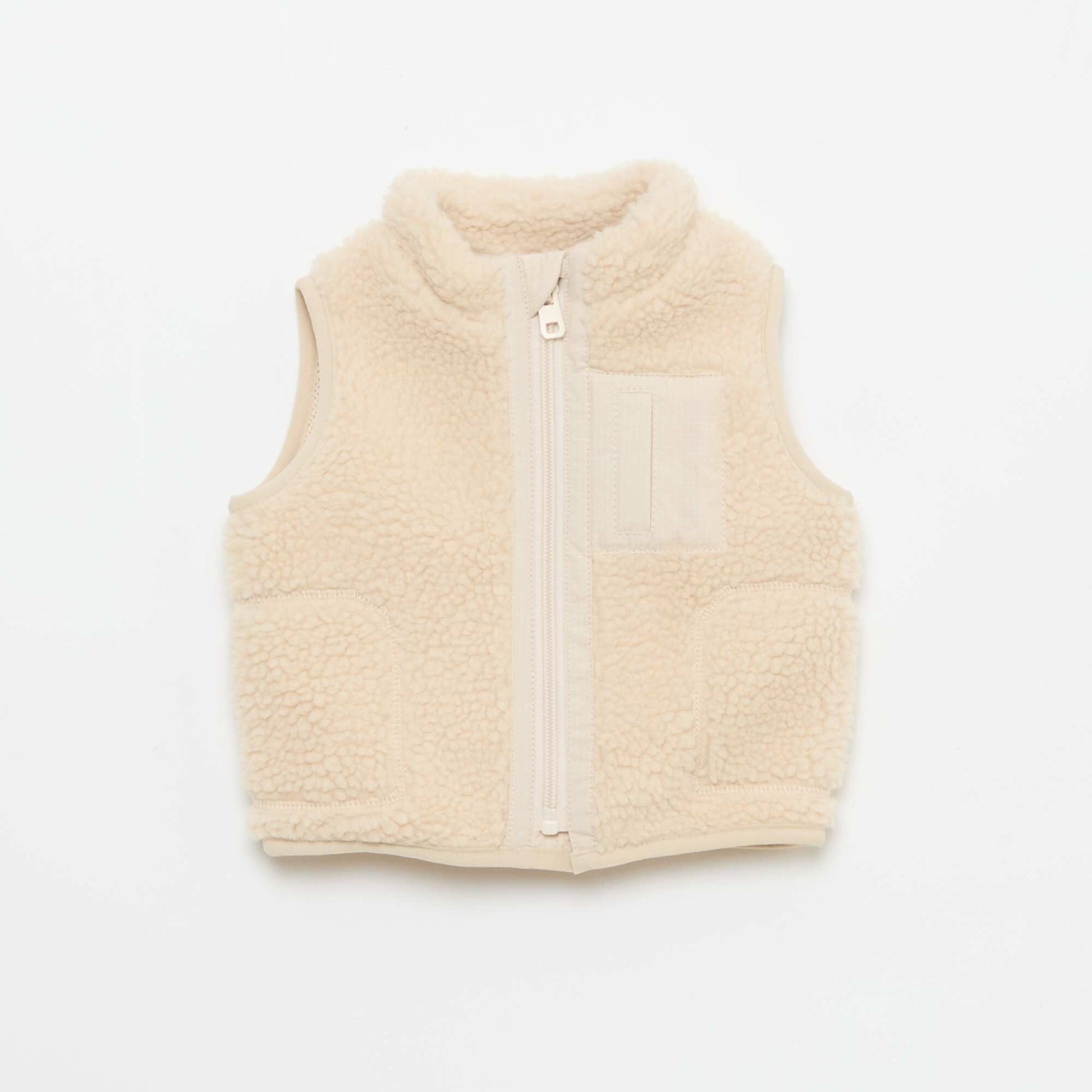 Sleeveless Fleece Vest BEIGE