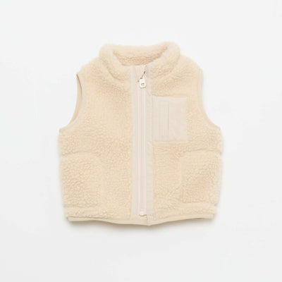 Sleeveless Fleece Vest BEIGE