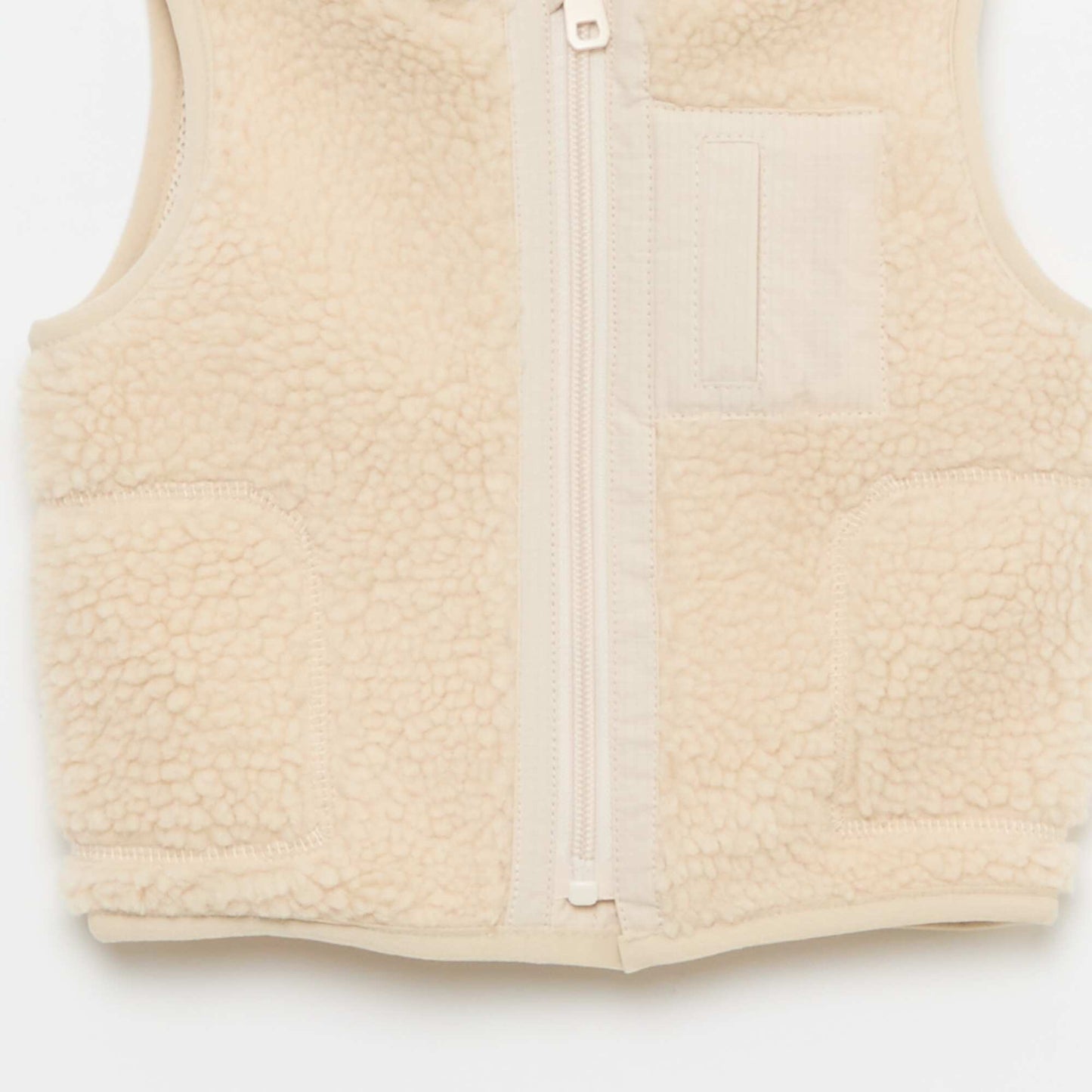 Sleeveless Fleece Vest BEIGE