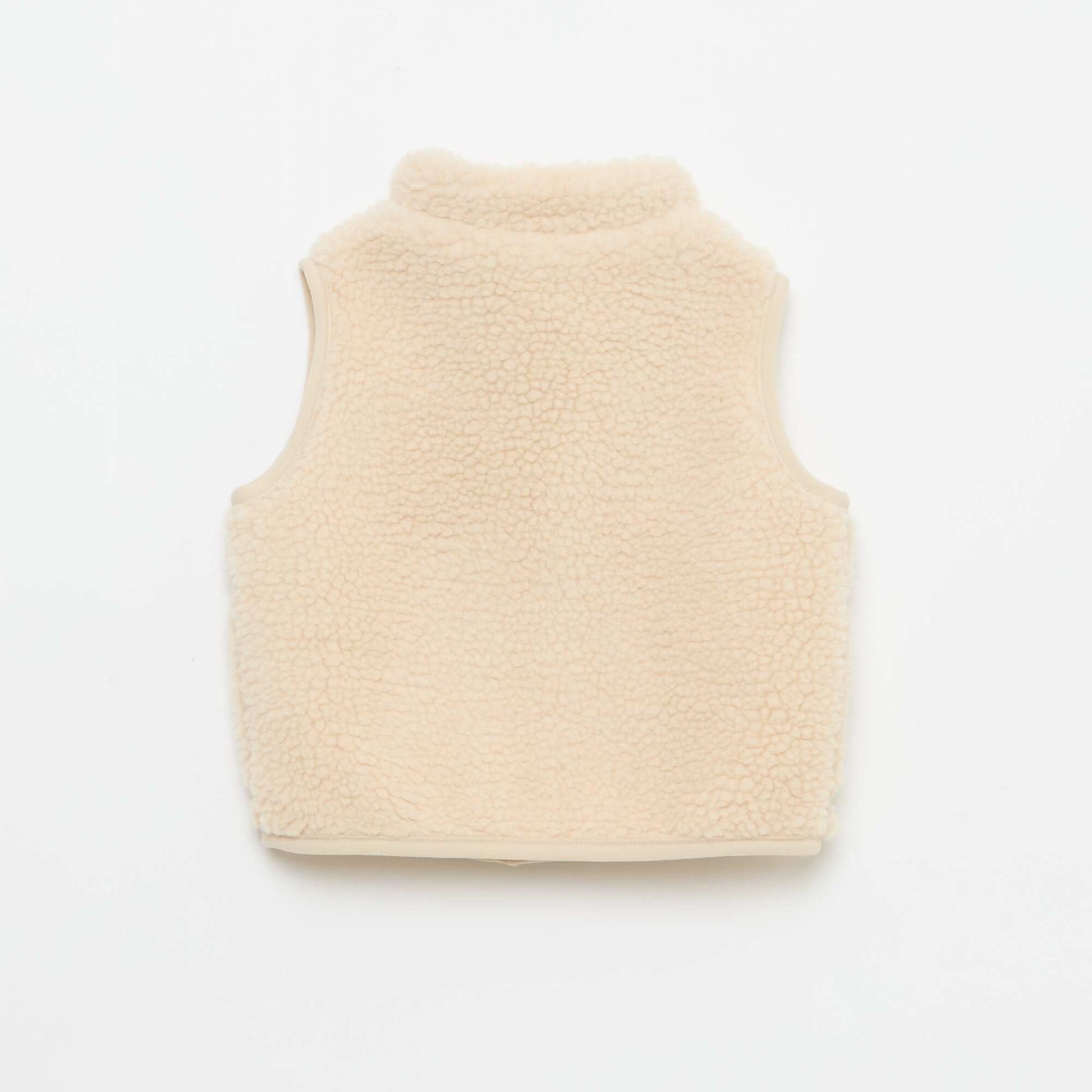 Sleeveless Fleece Vest BEIGE