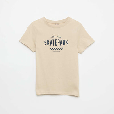 Printed Message T-Shirt BEIGE