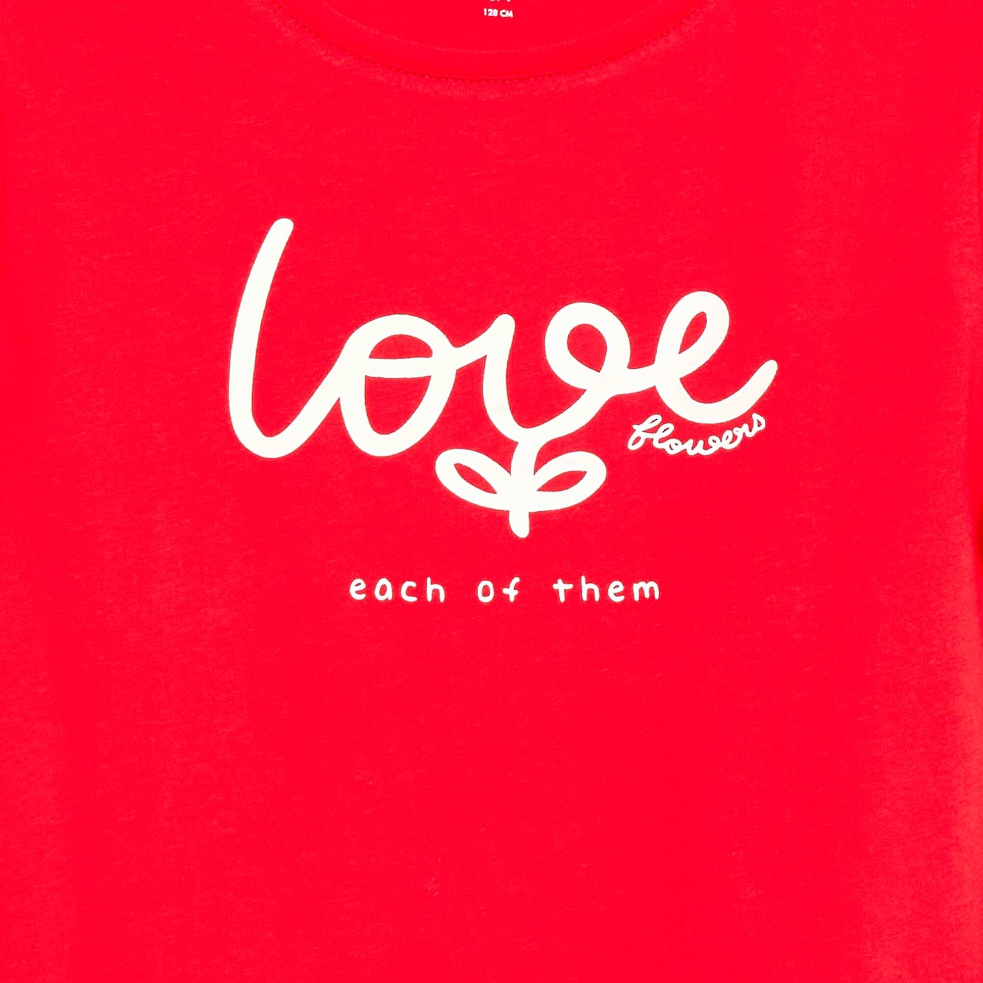 Short-Sleeved Printed Message T-Shirt RED