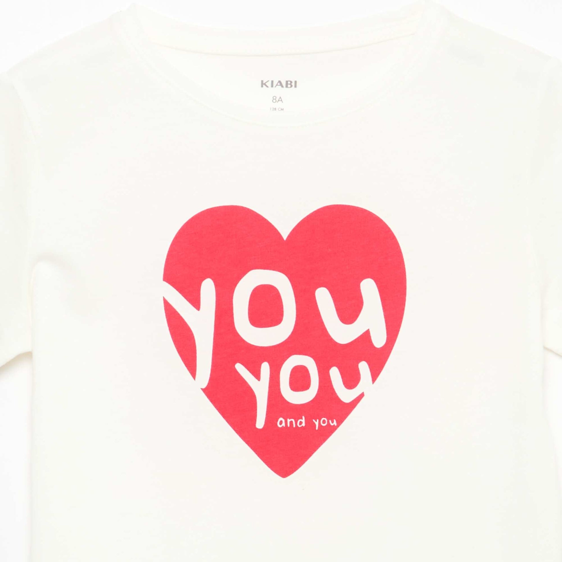 Short-sleeved T-shirt with printed message WHITE