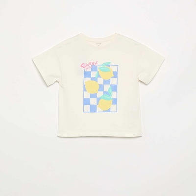 Fun print T-shirt WHITE