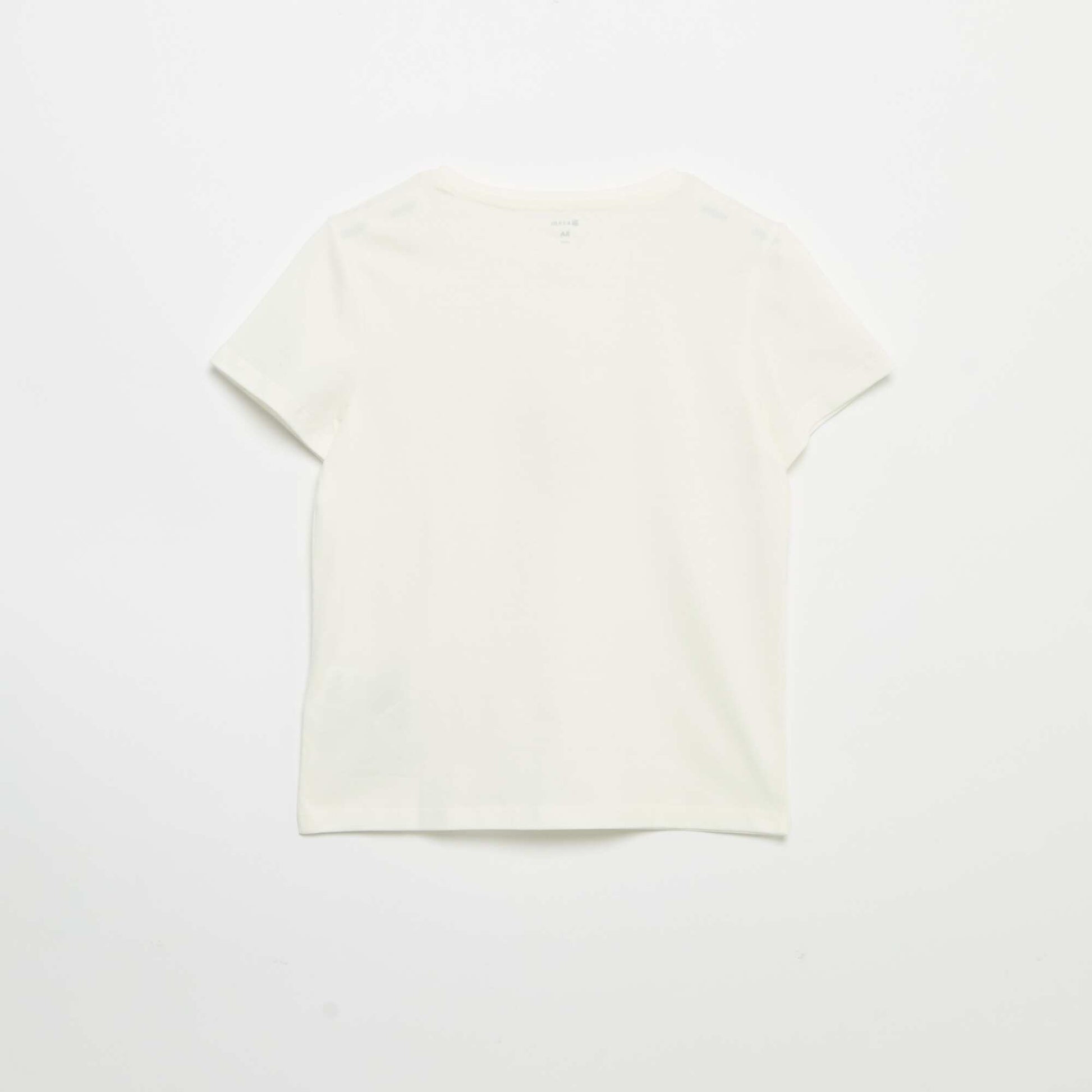 Short-Sleeved T-Shirt with Sequin Design WHITE