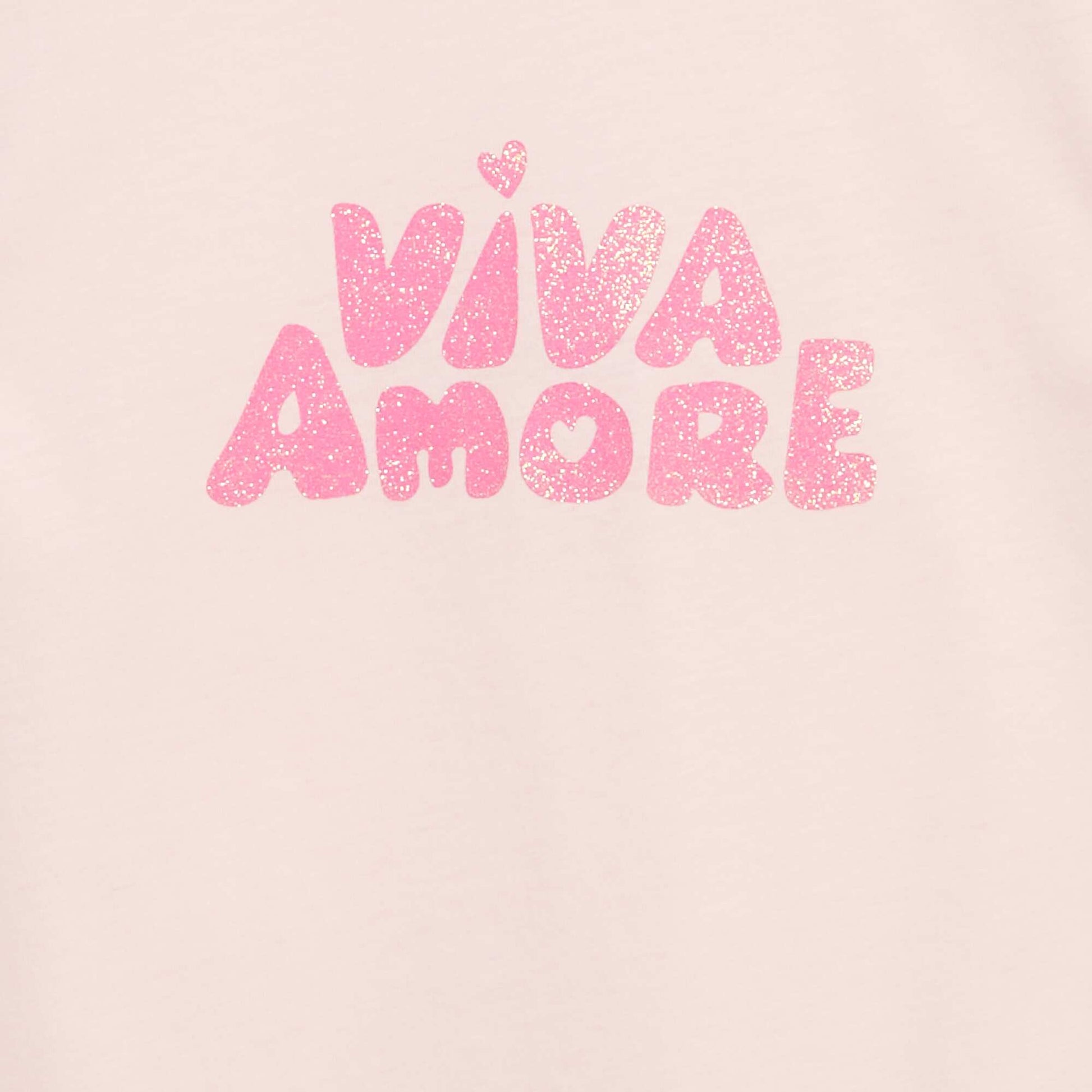 Short-Sleeved T-Shirt with Sequin Design PINK