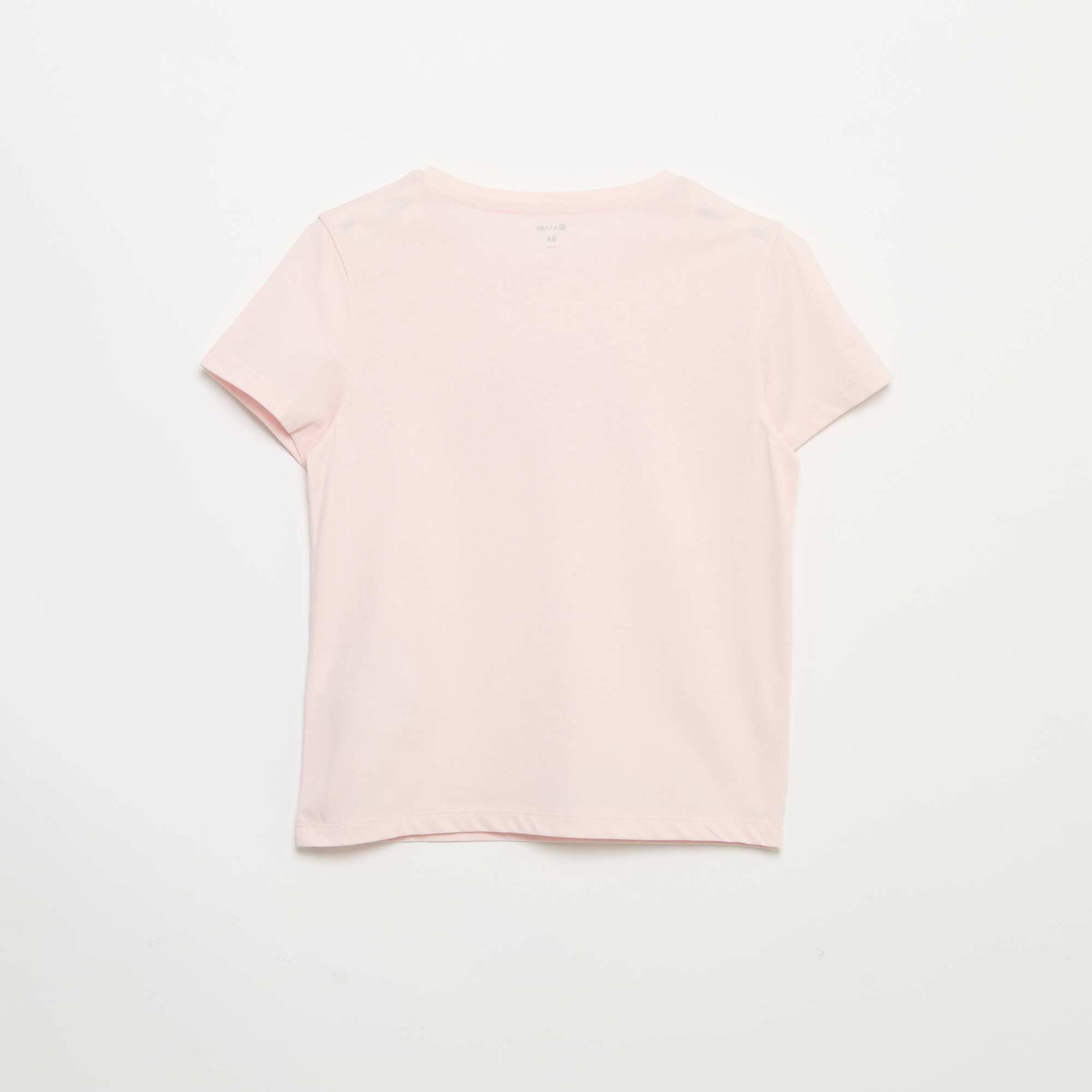 Short-Sleeved T-Shirt with Sequin Design PINK