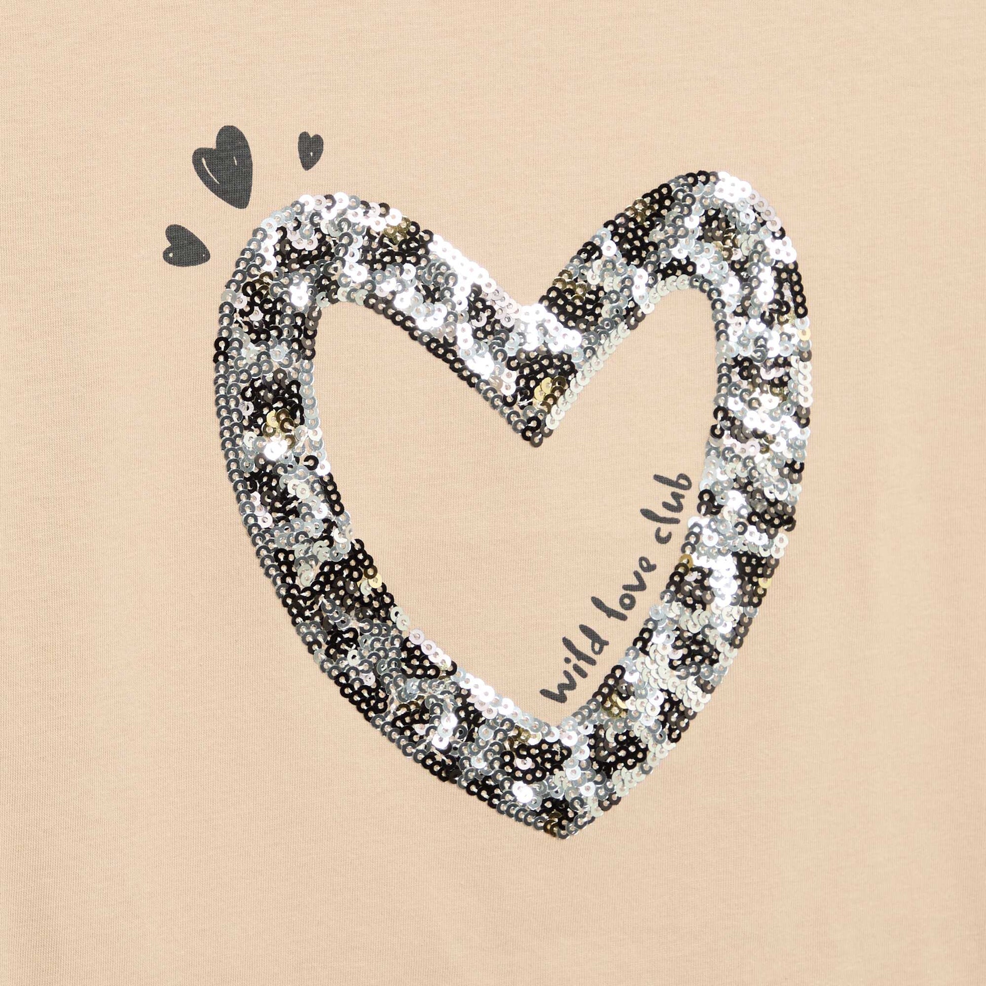 Short-sleeved T-shirt with design BEIGE