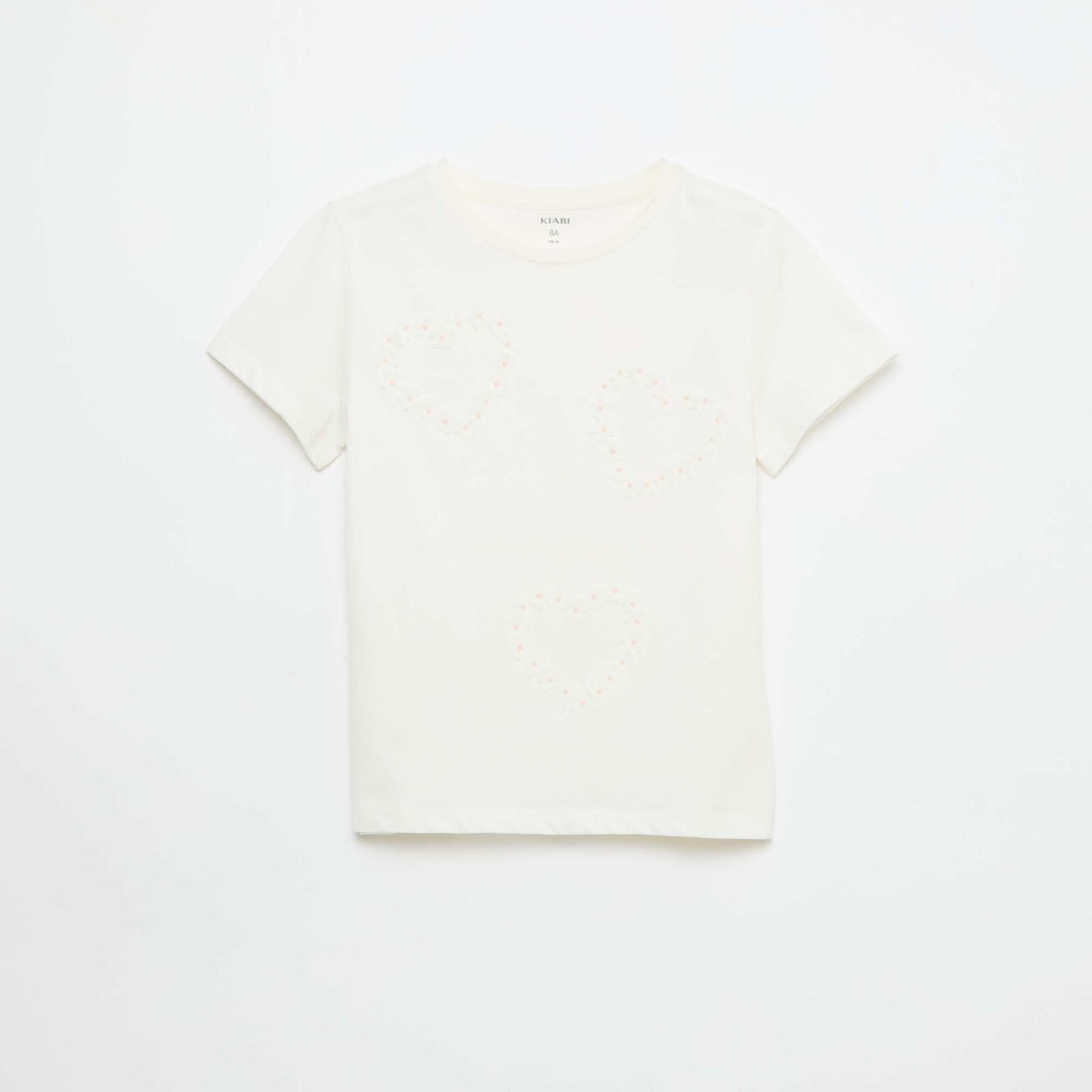 Short-sleeved T-shirt with sequin design WHITE