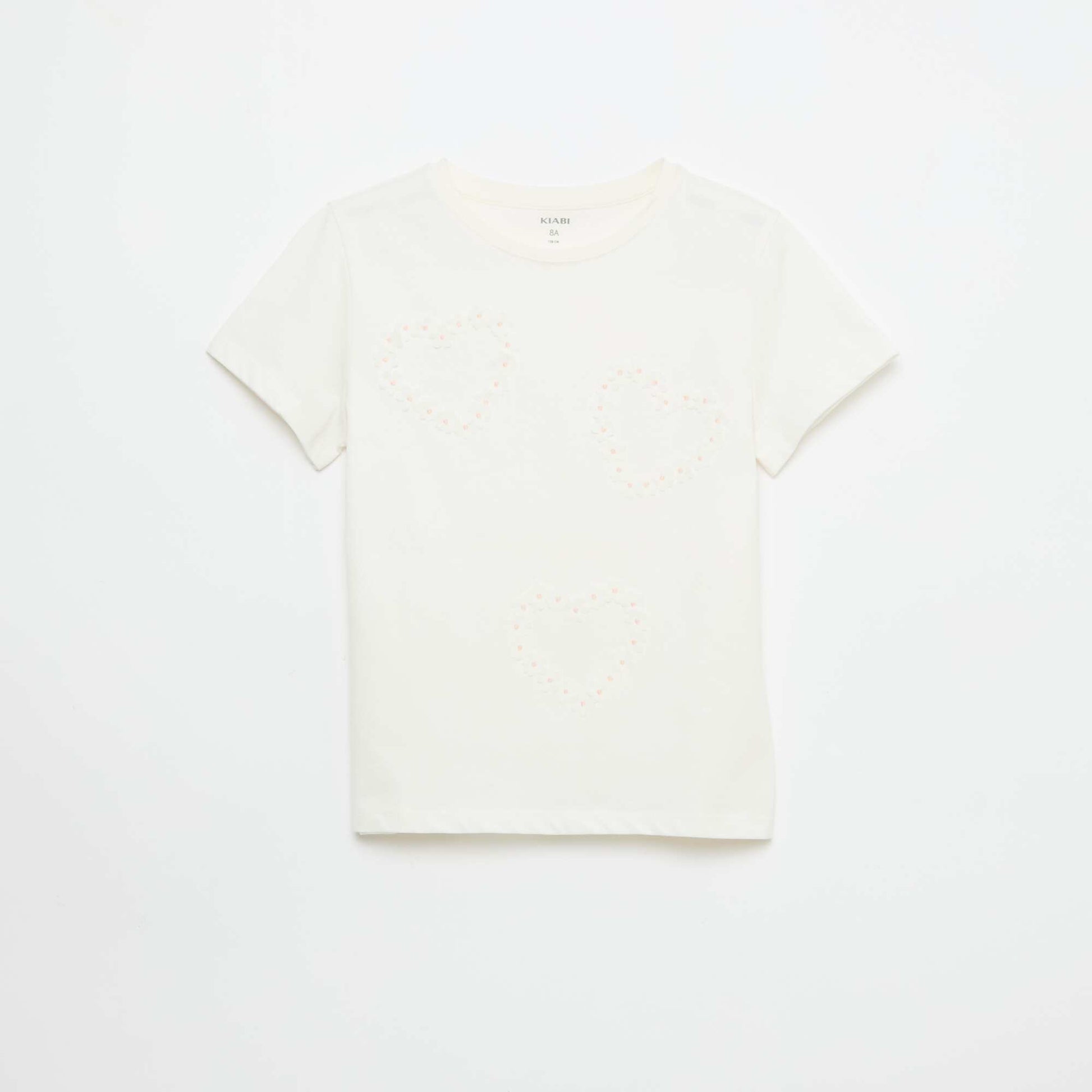 Short-sleeved T-shirt with sequin design WHITE