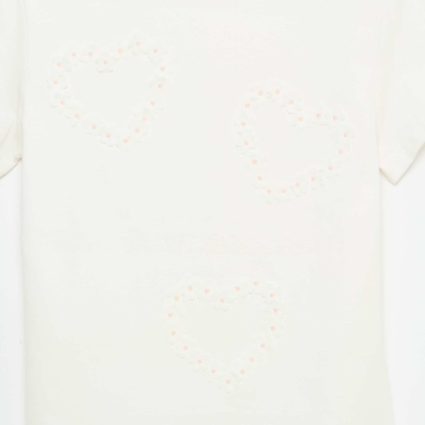 Short-sleeved T-shirt with sequin design WHITE