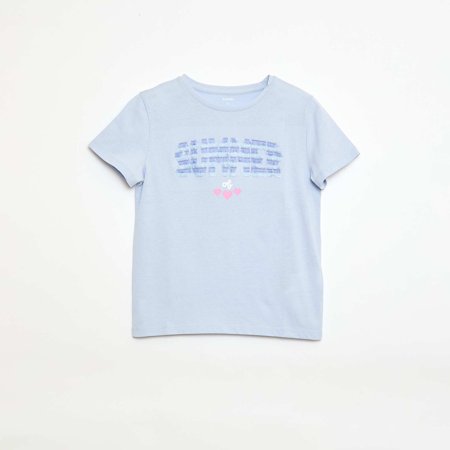 Short-sleeved T-shirt with sequin design BLUE
