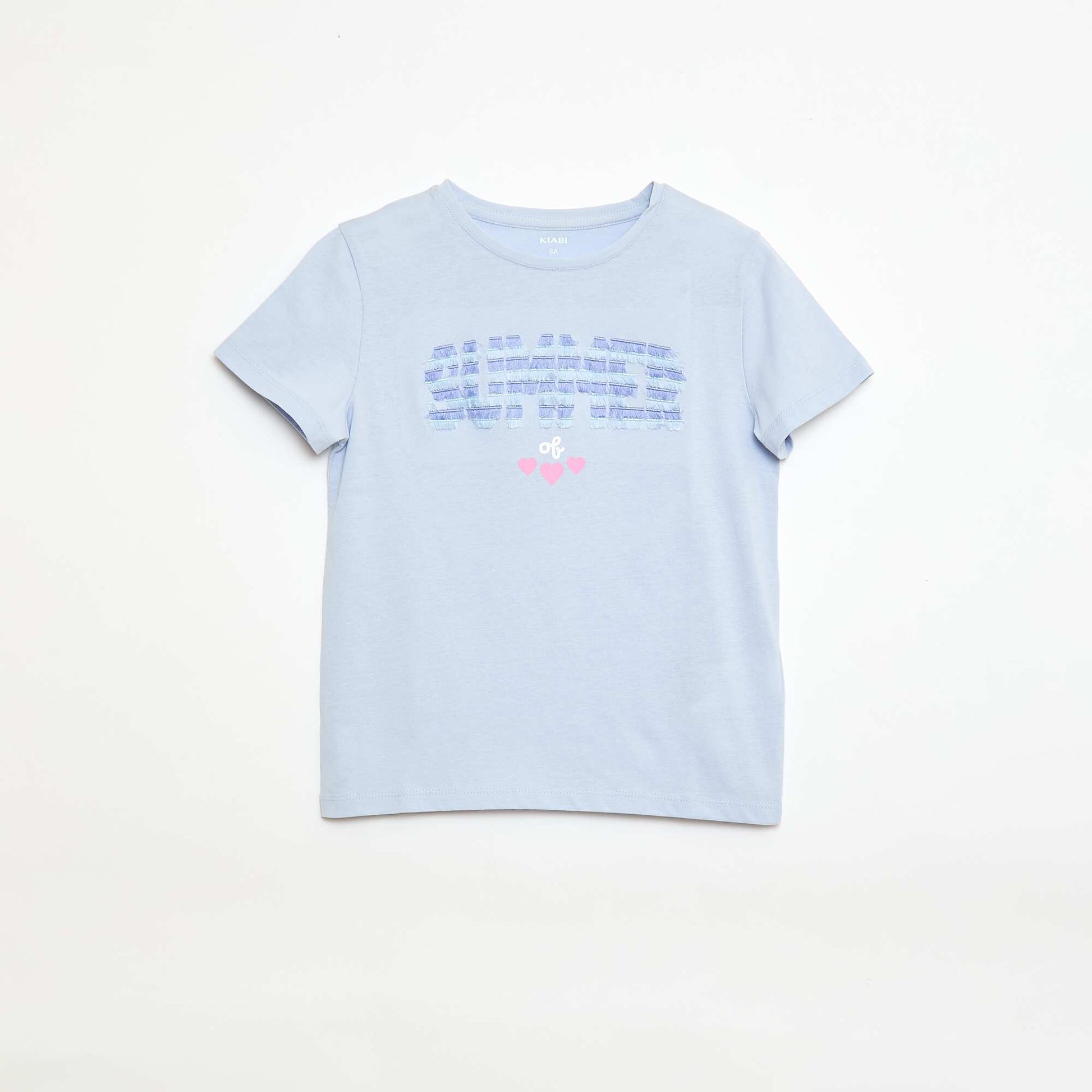 Short-sleeved T-shirt with sequin design BLUE
