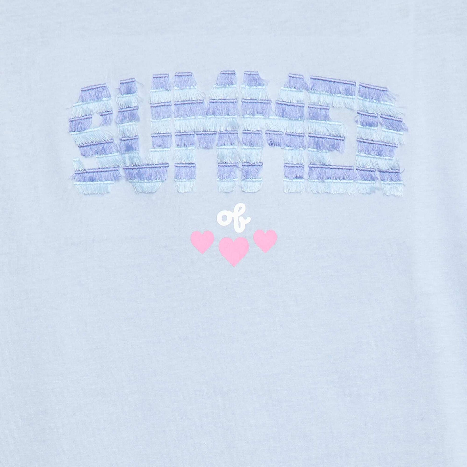 Short-sleeved T-shirt with sequin design BLUE