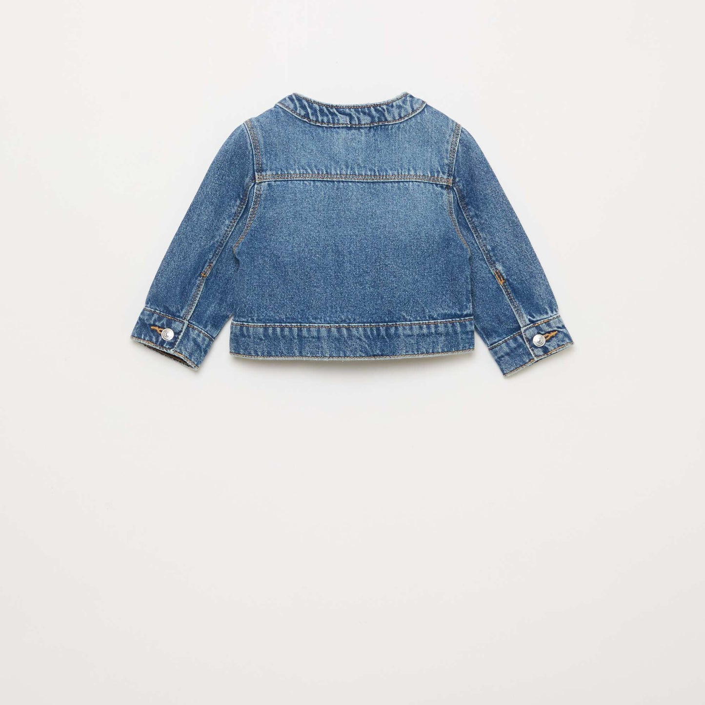 Round Neck Denim Jacket BLUE