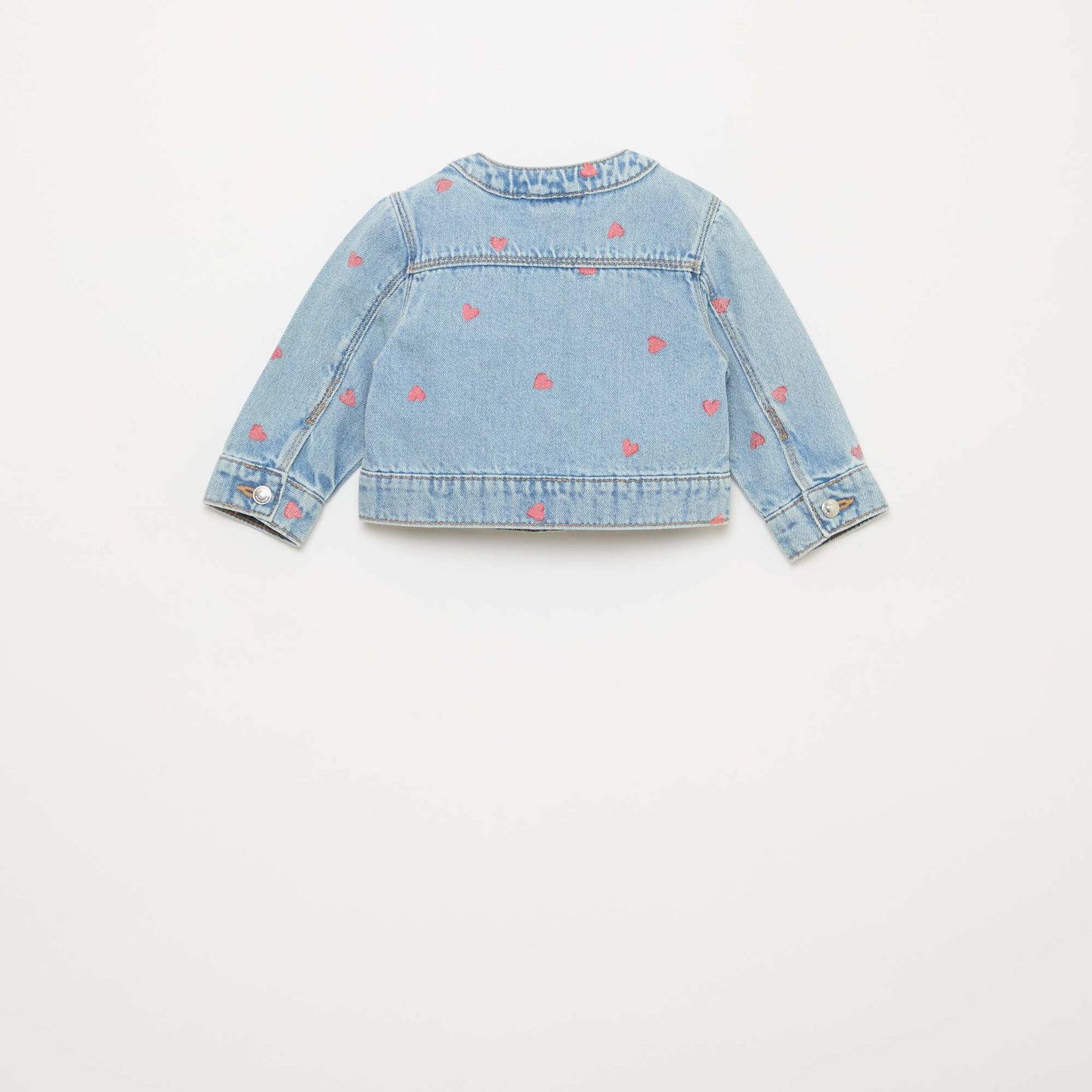 Round Neck Denim Jacket BLUE