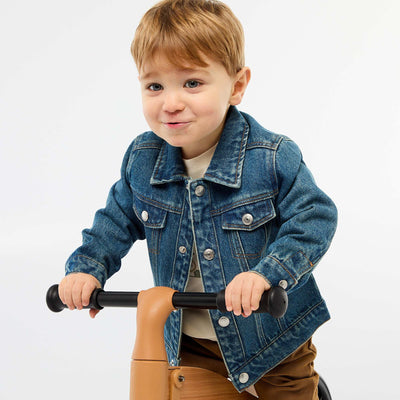 Denim Jacket with Snap Fastening BLUE