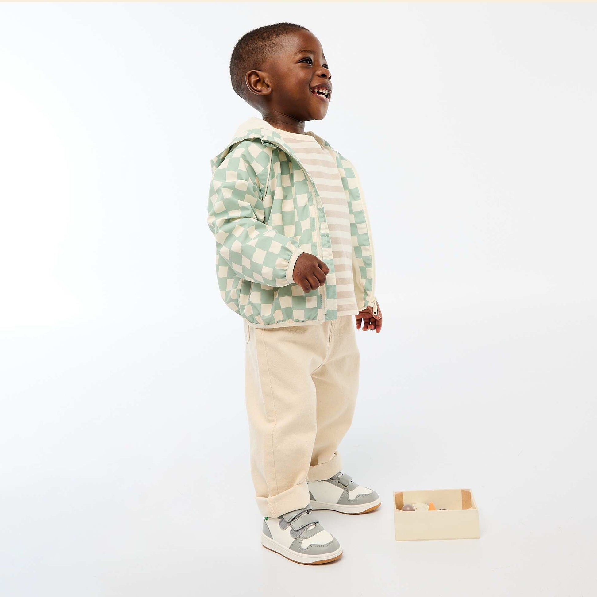 All-Over Print Hooded Windbreaker GREEN