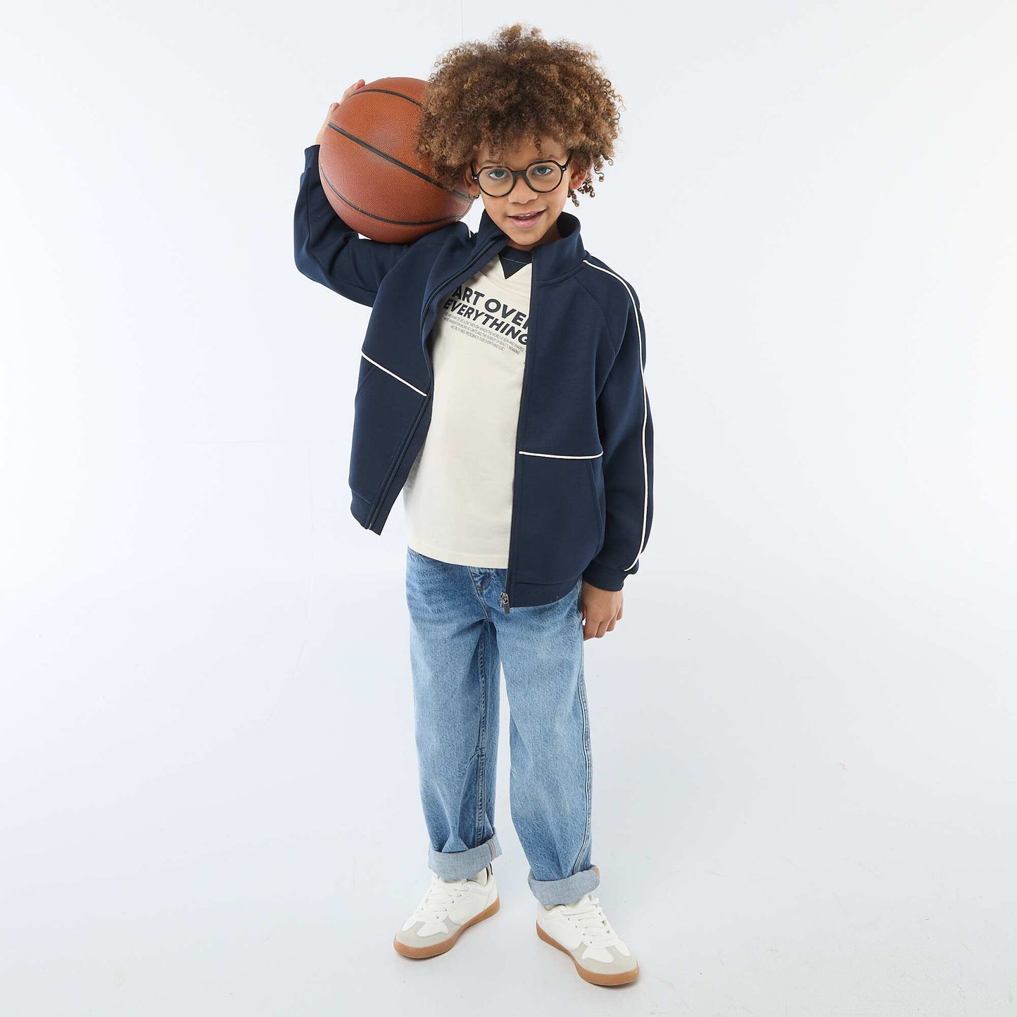 Sweatshirt with Zip Opening BLUE