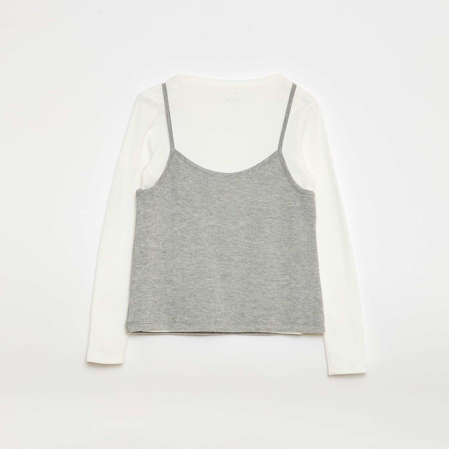 2-in-1 Effect T-shirt with Tank Top WHITE