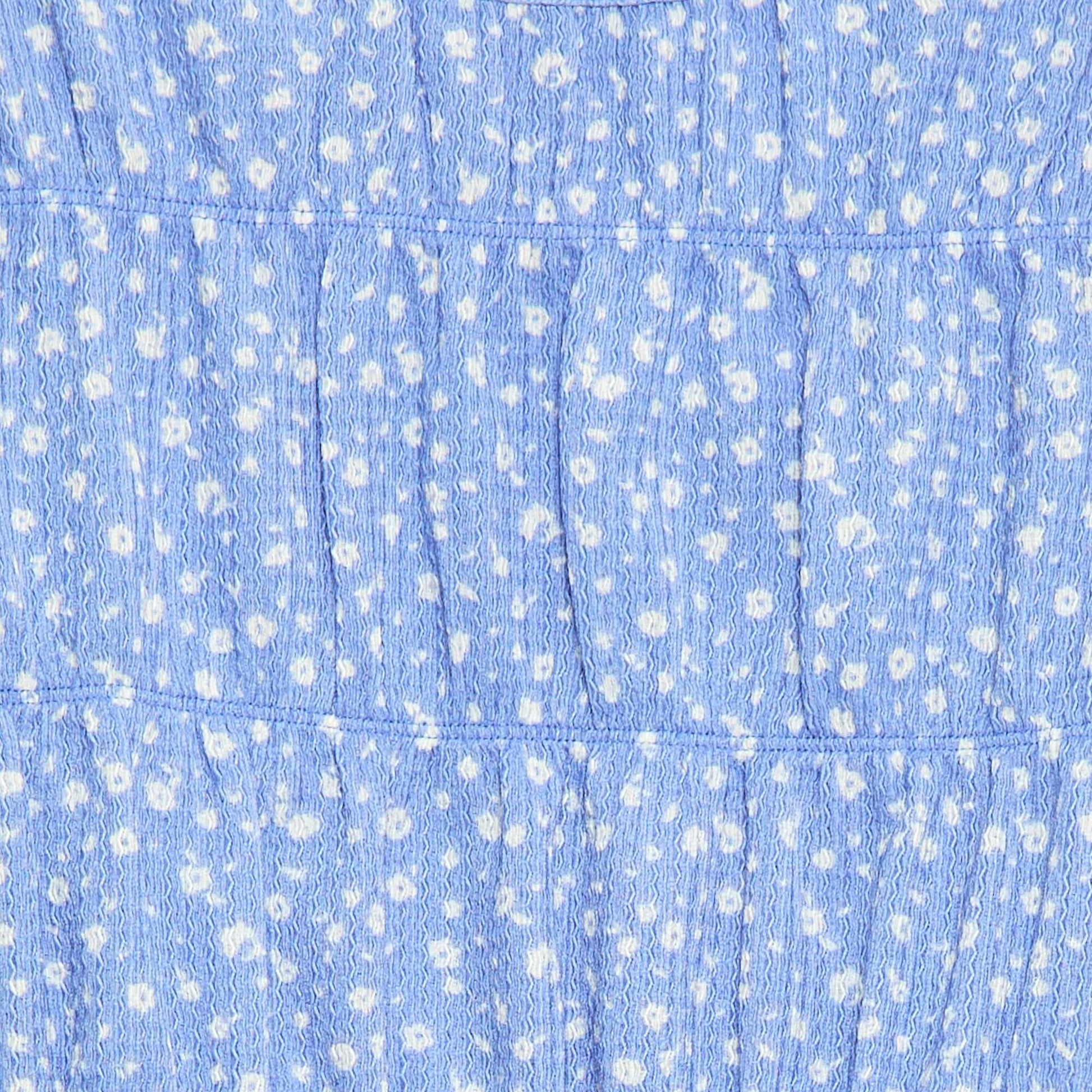 Crepe Knit Patterned Blouse BLUE