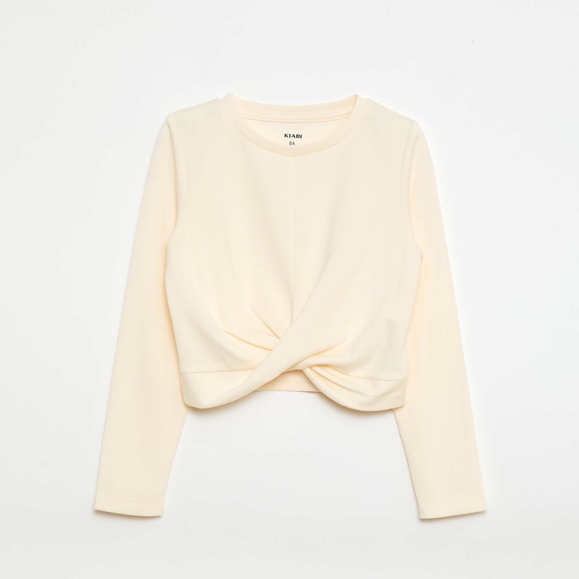 Long-sleeved Cropped Top WHITE