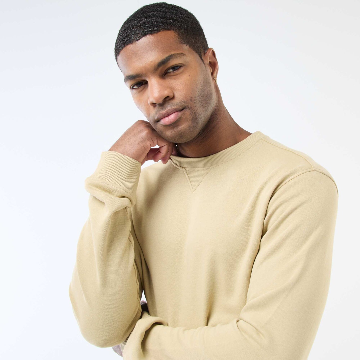 Regular Fit French Terry Sweatshirt BEIGE