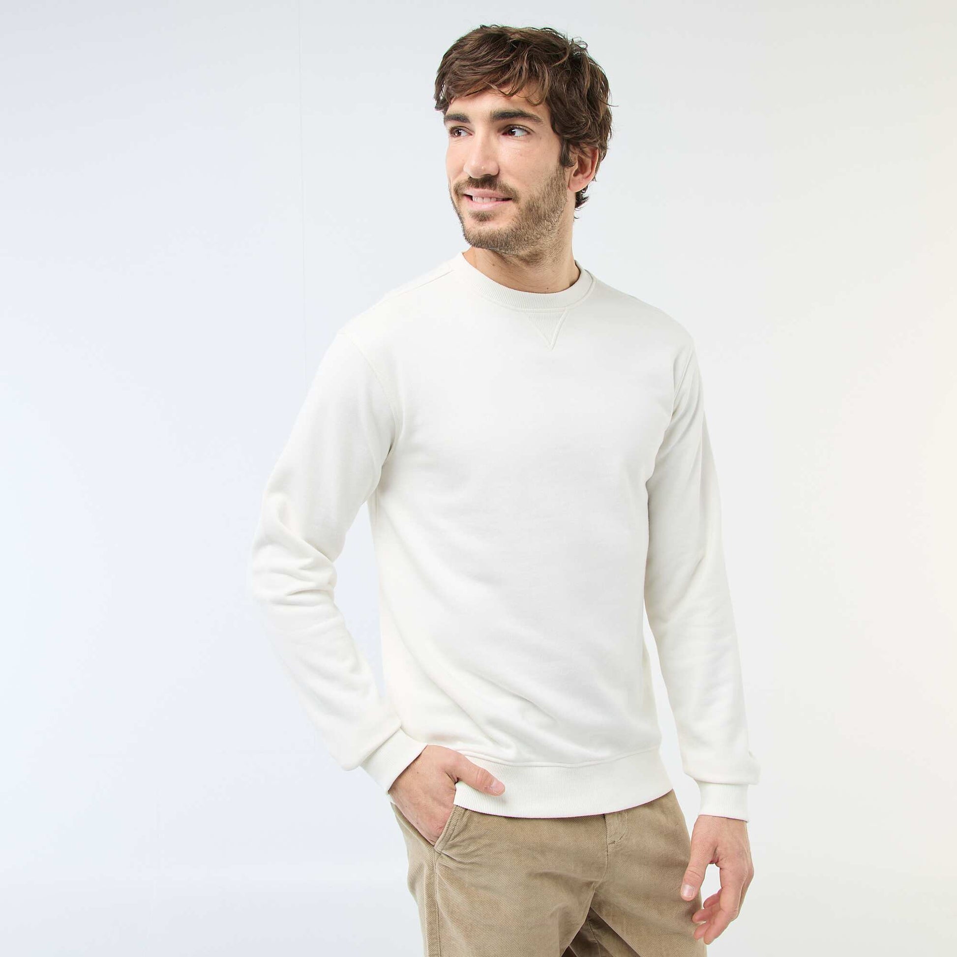 Regular Fit French Terry Sweatshirt WHITE