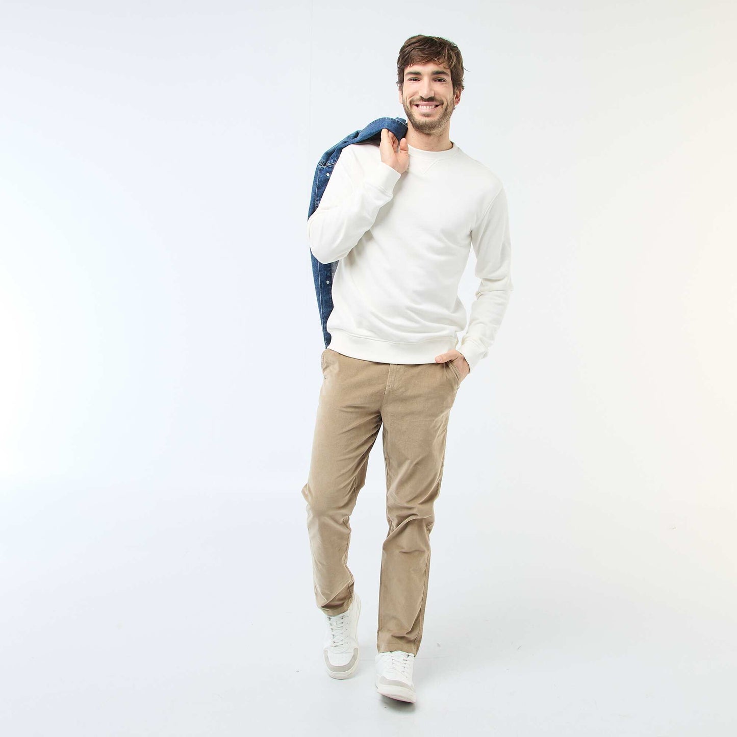 Regular Fit French Terry Sweatshirt WHITE