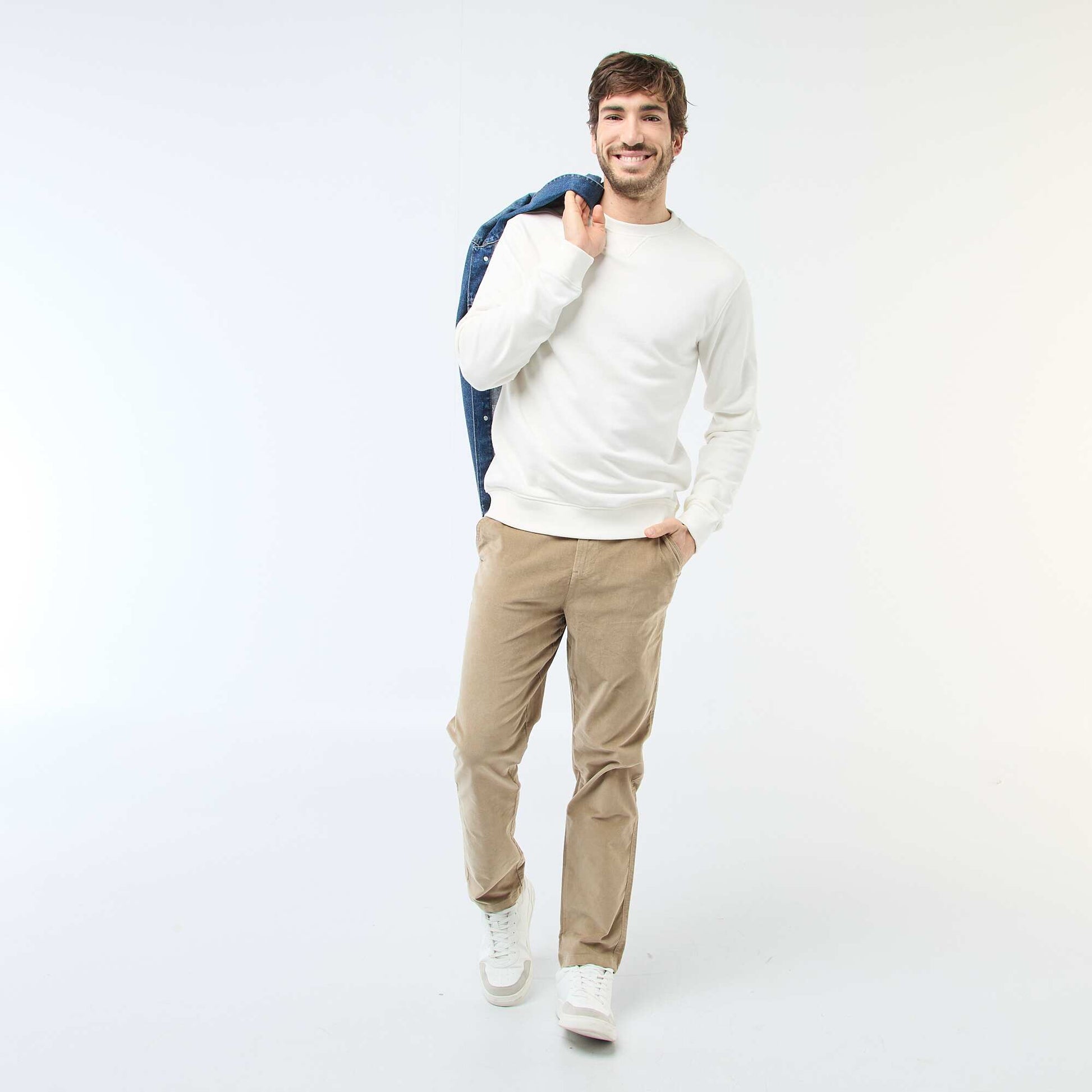 Regular Fit French Terry Sweatshirt WHITE
