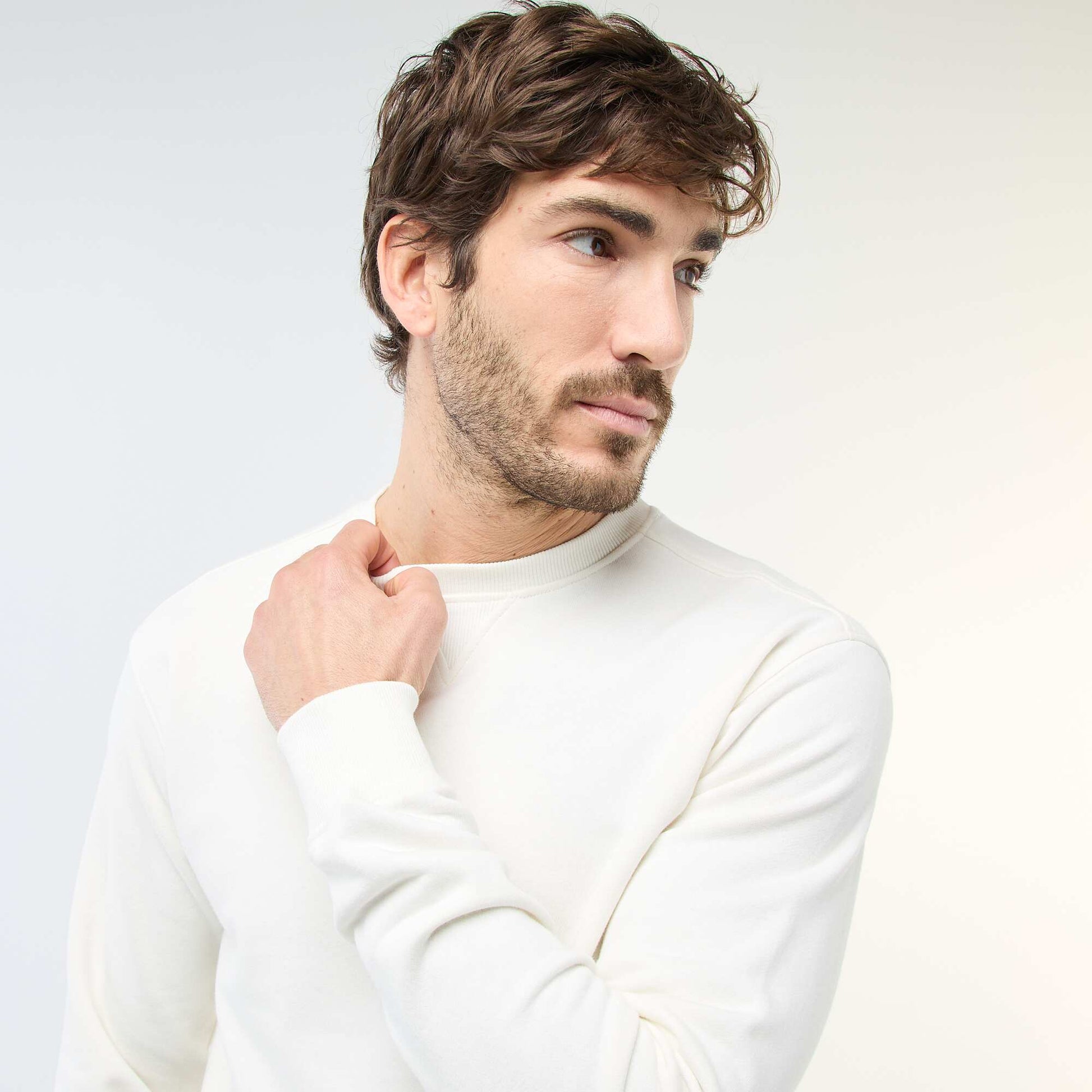Regular Fit French Terry Sweatshirt WHITE