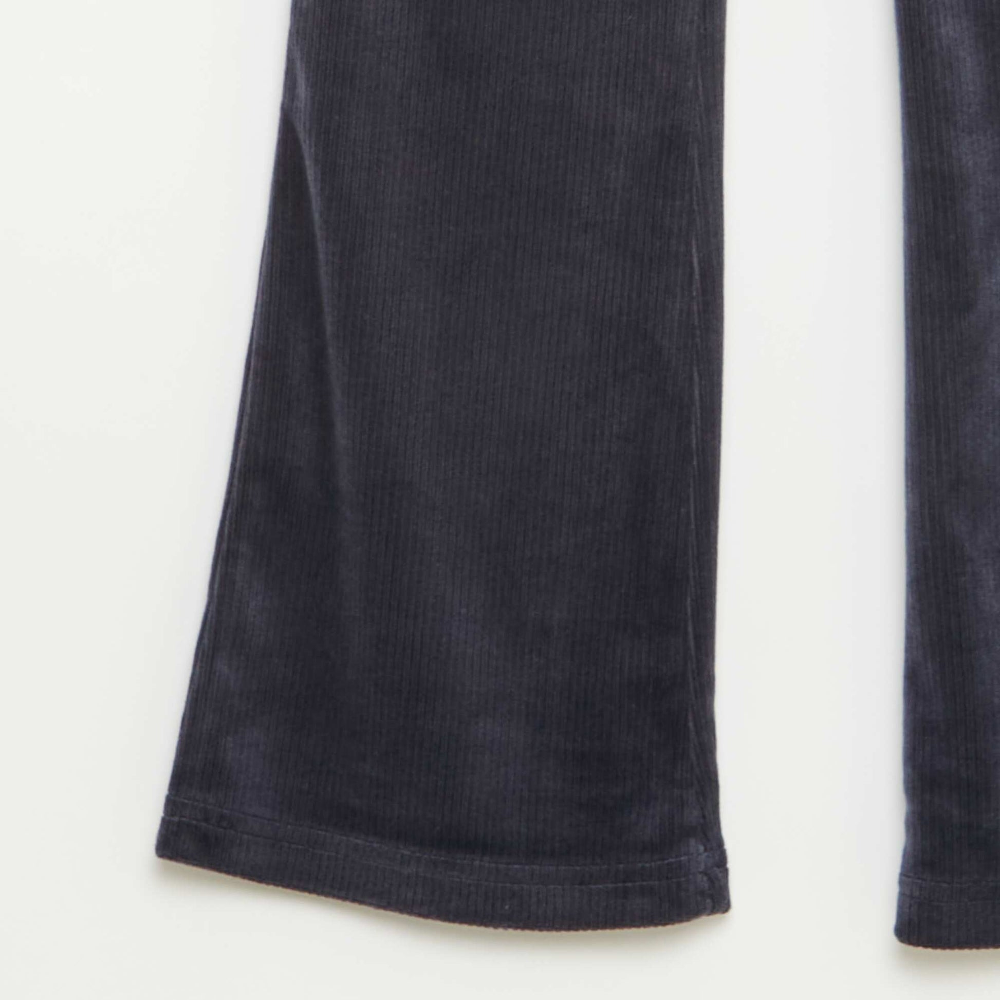 Wide-Leg Corduroy Leggings BLACK