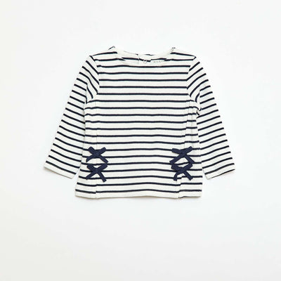 Striped Ribbed T-shirt WHITE