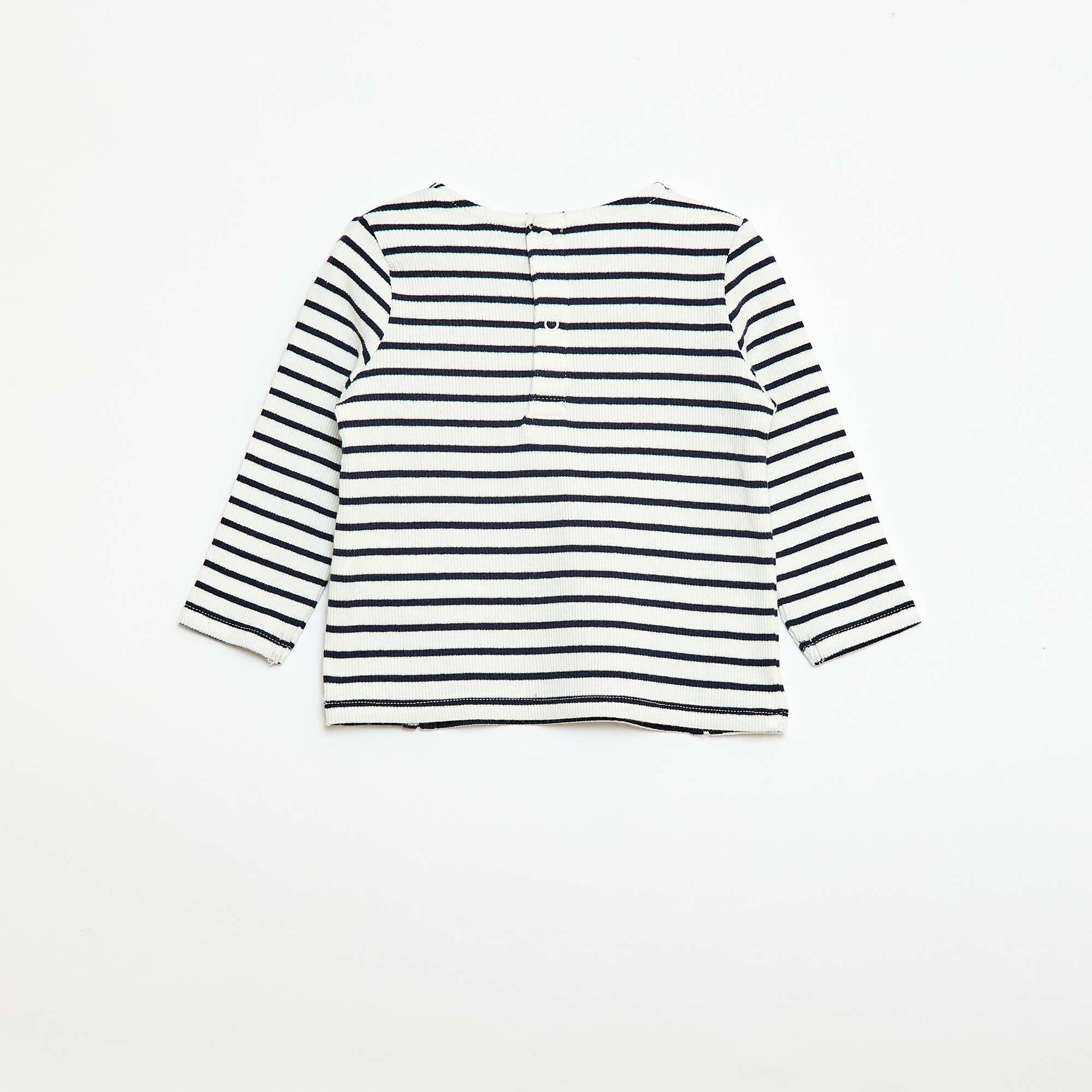 Striped Ribbed T-shirt WHITE