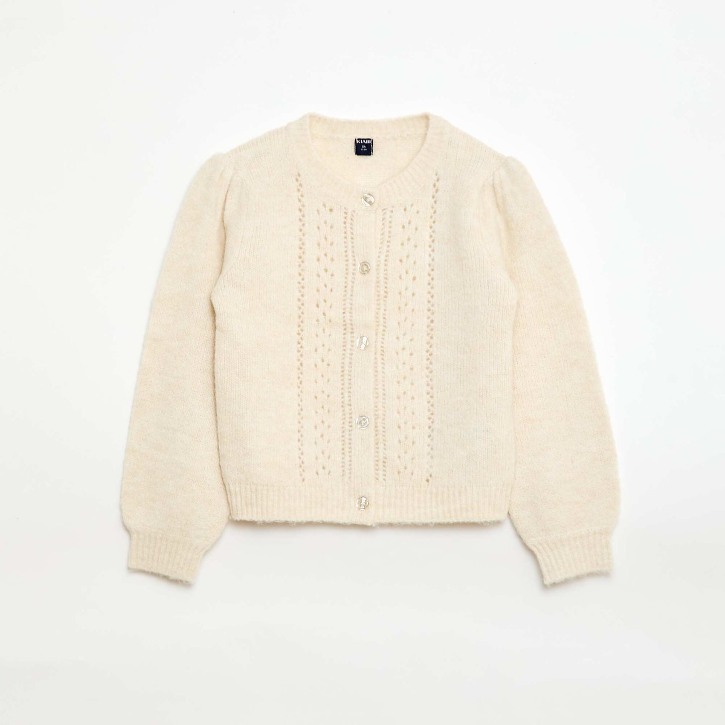 Pointelle Knit Cardigan WHITE