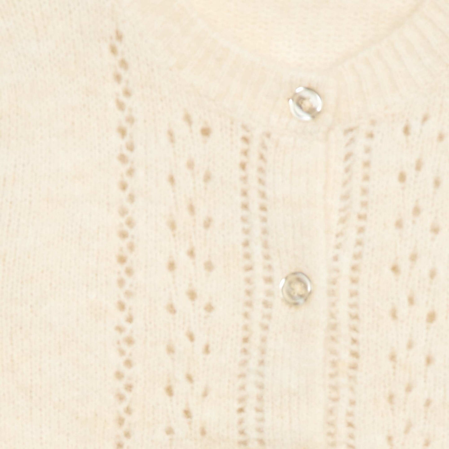 Pointelle Knit Cardigan WHITE