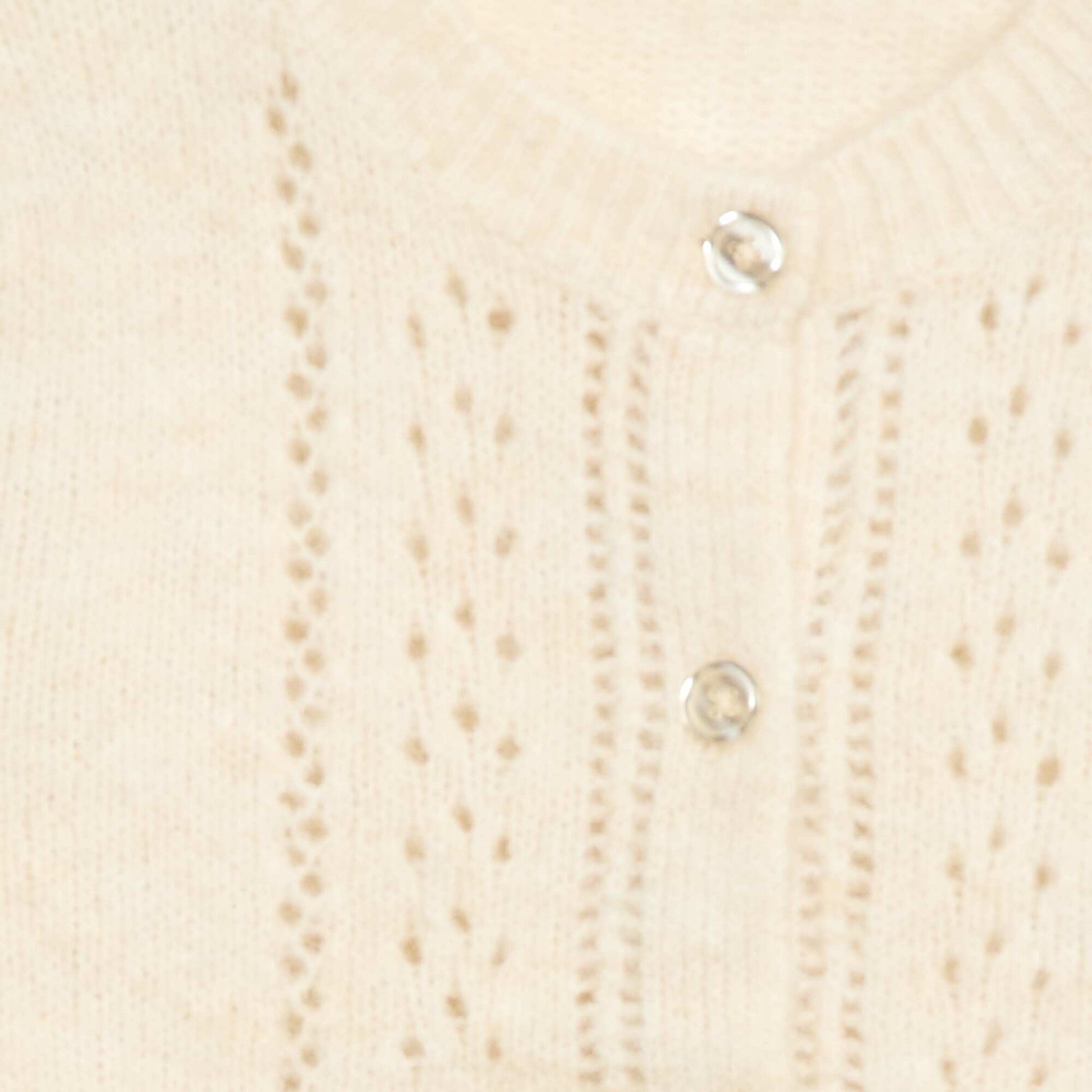 Pointelle Knit Cardigan WHITE