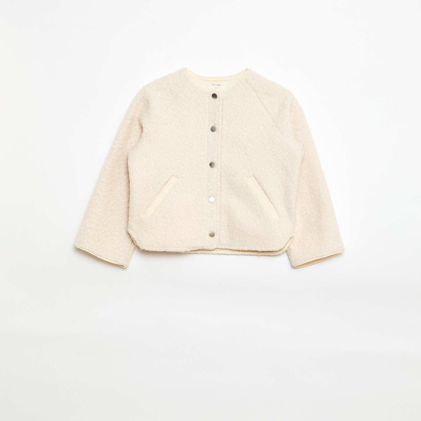 Faux Shearling Snap-Front Jacket WHITE