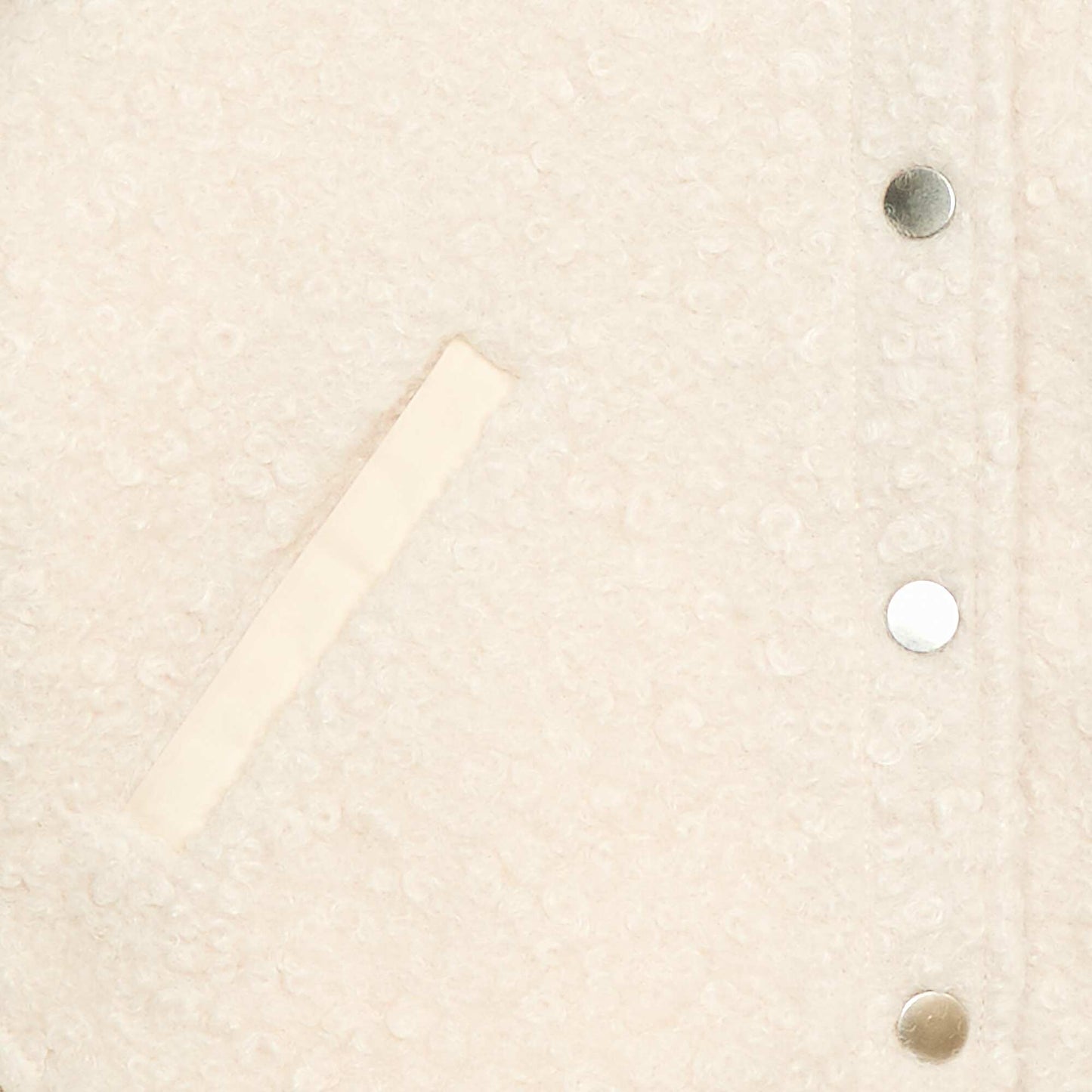 Faux Shearling Snap-Front Jacket WHITE