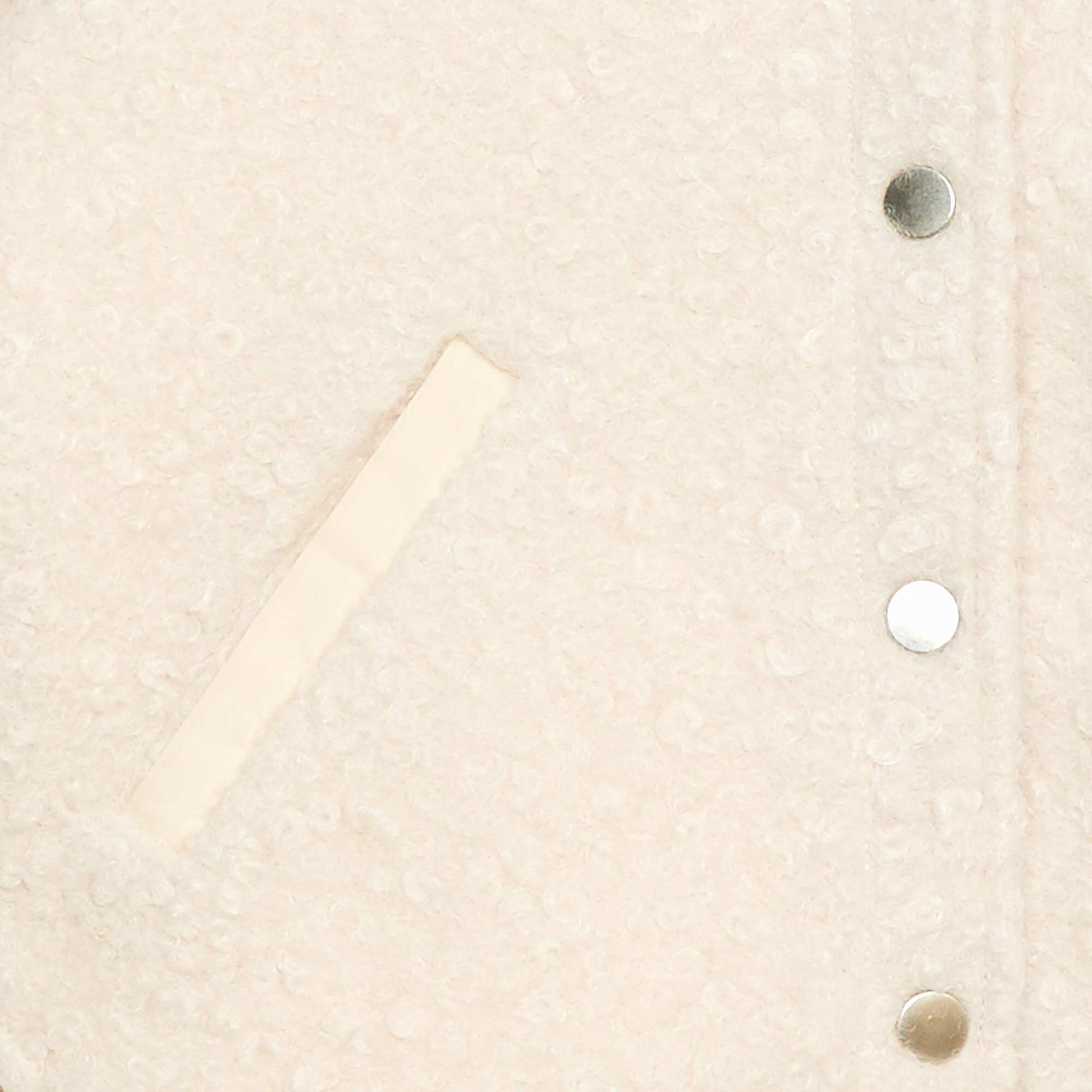Faux Shearling Snap-Front Jacket WHITE