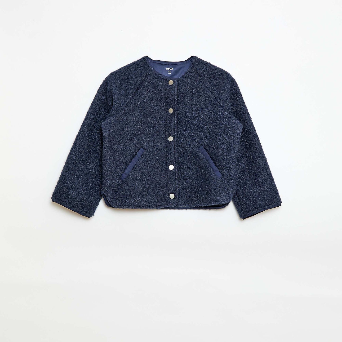 Faux Shearling Snap-Front Jacket BLUE