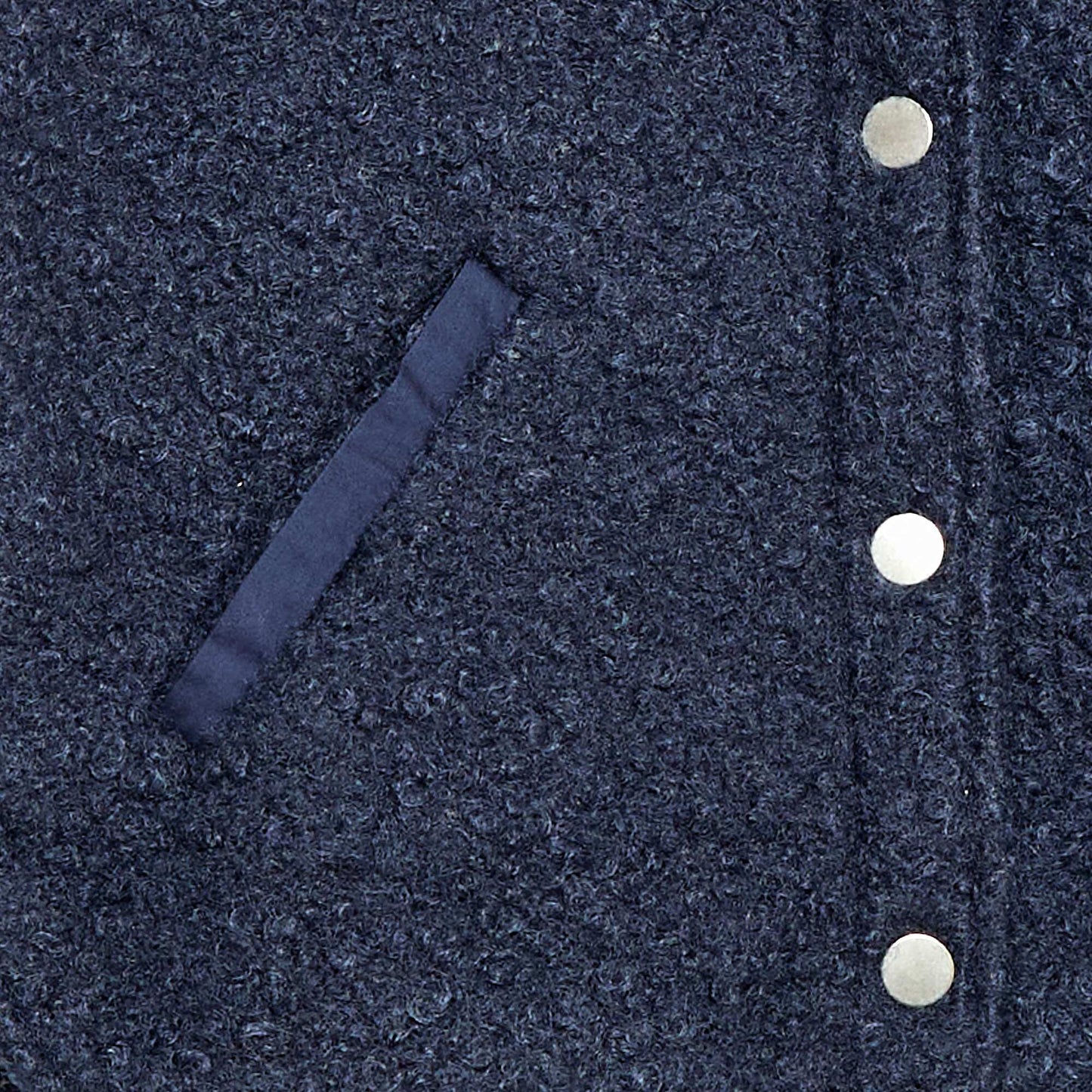 Faux Shearling Snap-Front Jacket BLUE