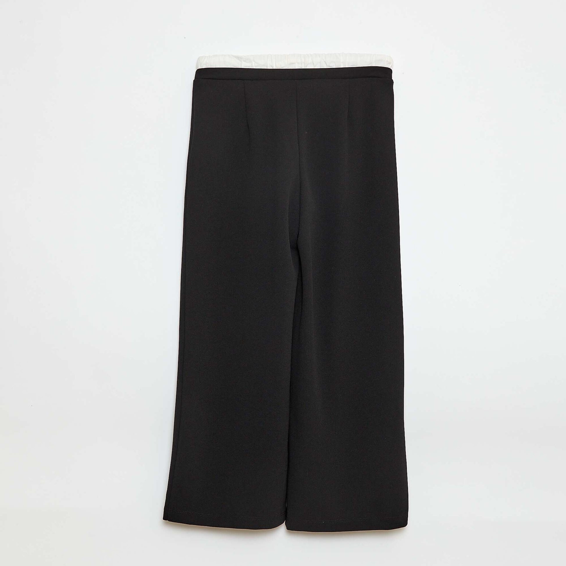 Wide-Leg Trousers with 2-in-1 Boxer Short Style BLACK