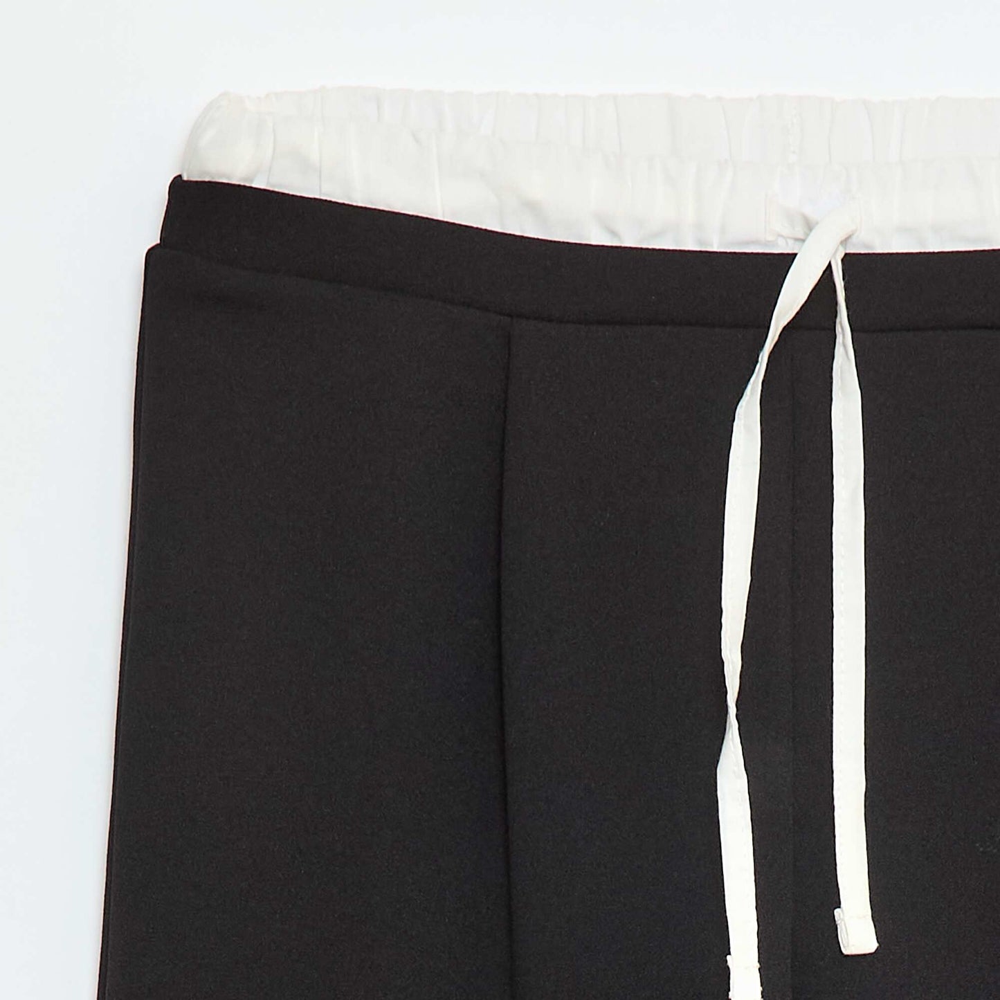 Wide-Leg Trousers with 2-in-1 Boxer Short Style BLACK