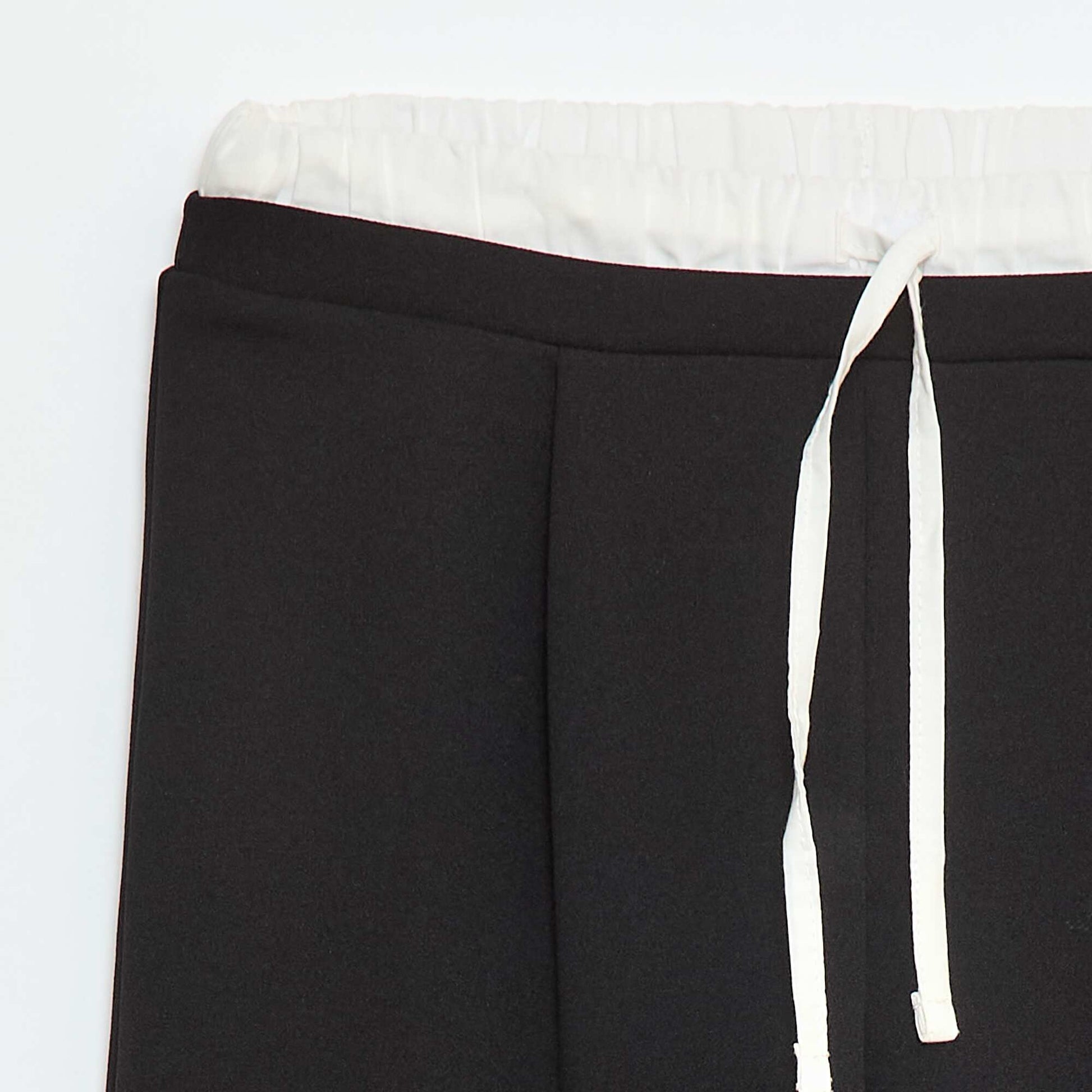 Wide-Leg Trousers with 2-in-1 Boxer Short Style BLACK